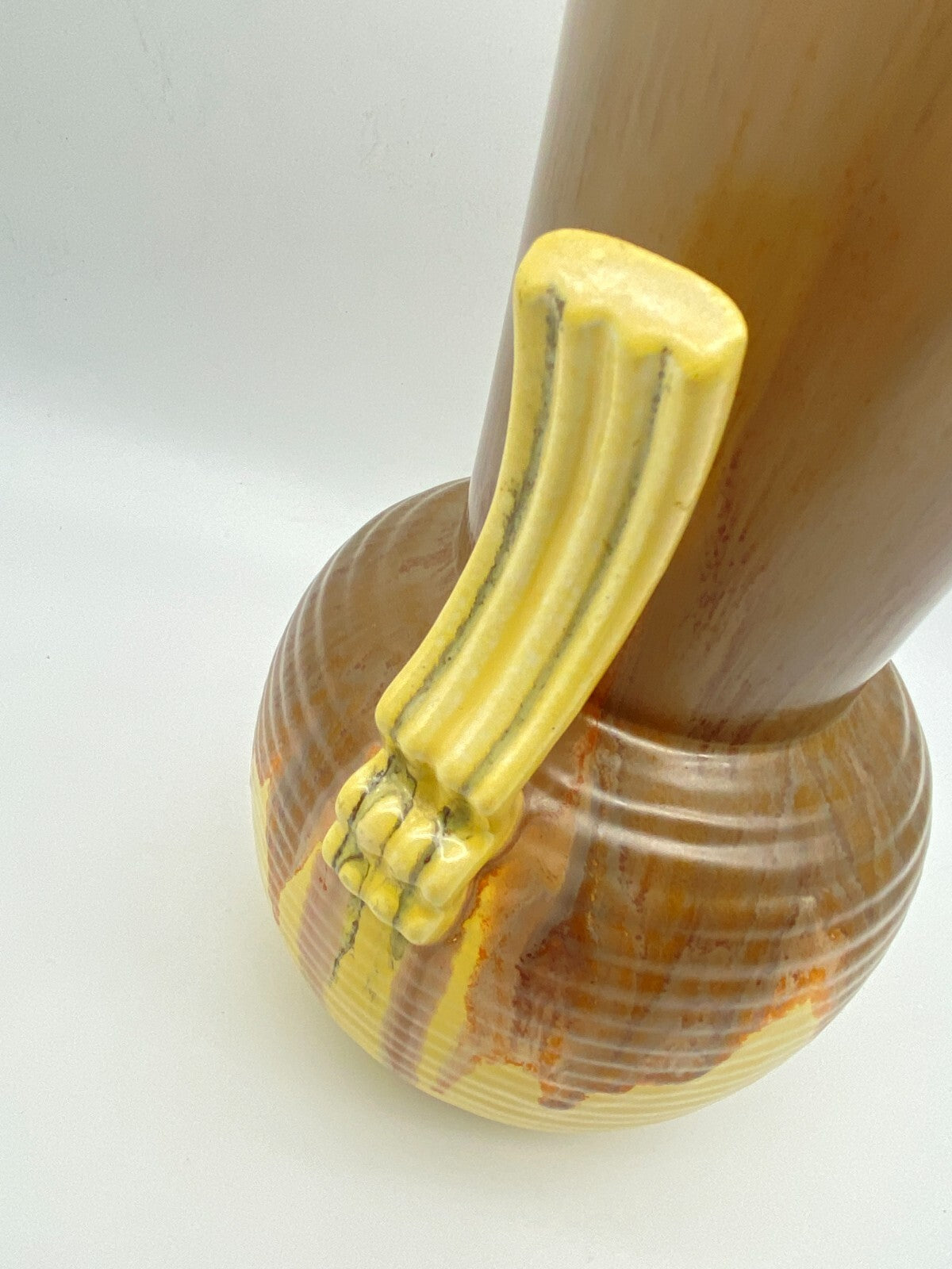 STEULER KERAMIK VASE LAUFGLASUR HENKEL AMPHORE FAT LAVA 30er ART DECO