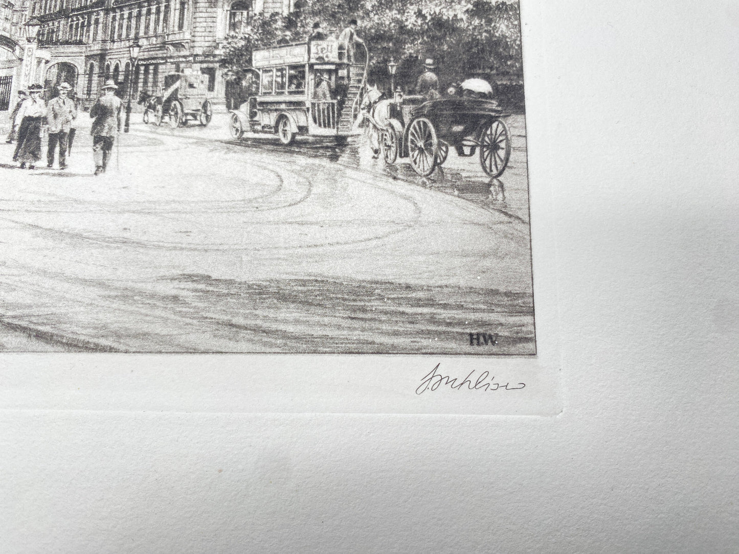 * DEUTSCHER KÜNSTLER HEINZ WEHLISCH RADIERUNG BERLIN WILHELMPLATZ UM 1910 GRAFIK