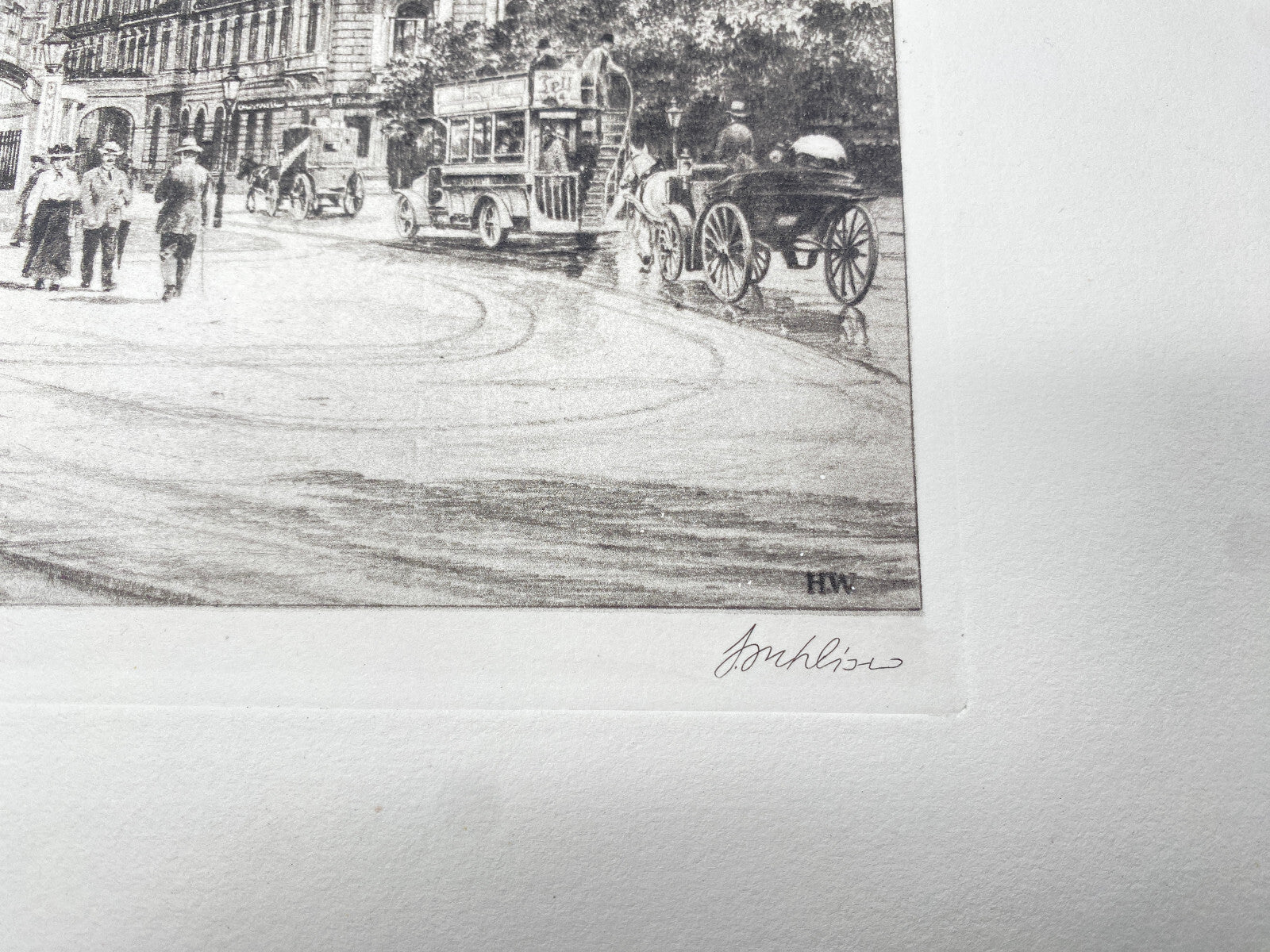 * DEUTSCHER KÜNSTLER HEINZ WEHLISCH RADIERUNG BERLIN WILHELMPLATZ UM 1910 GRAFIK