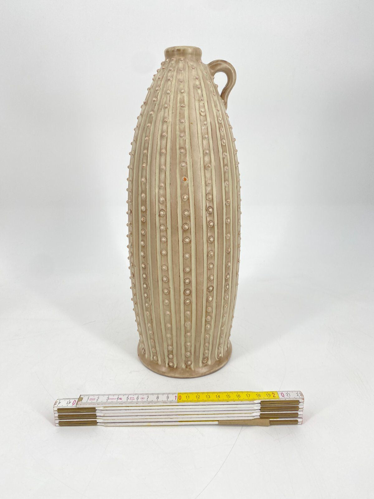 * VASE KERAMIK STUDIOKERAMIK VINTAGE GROß BEIGE FLASCHE