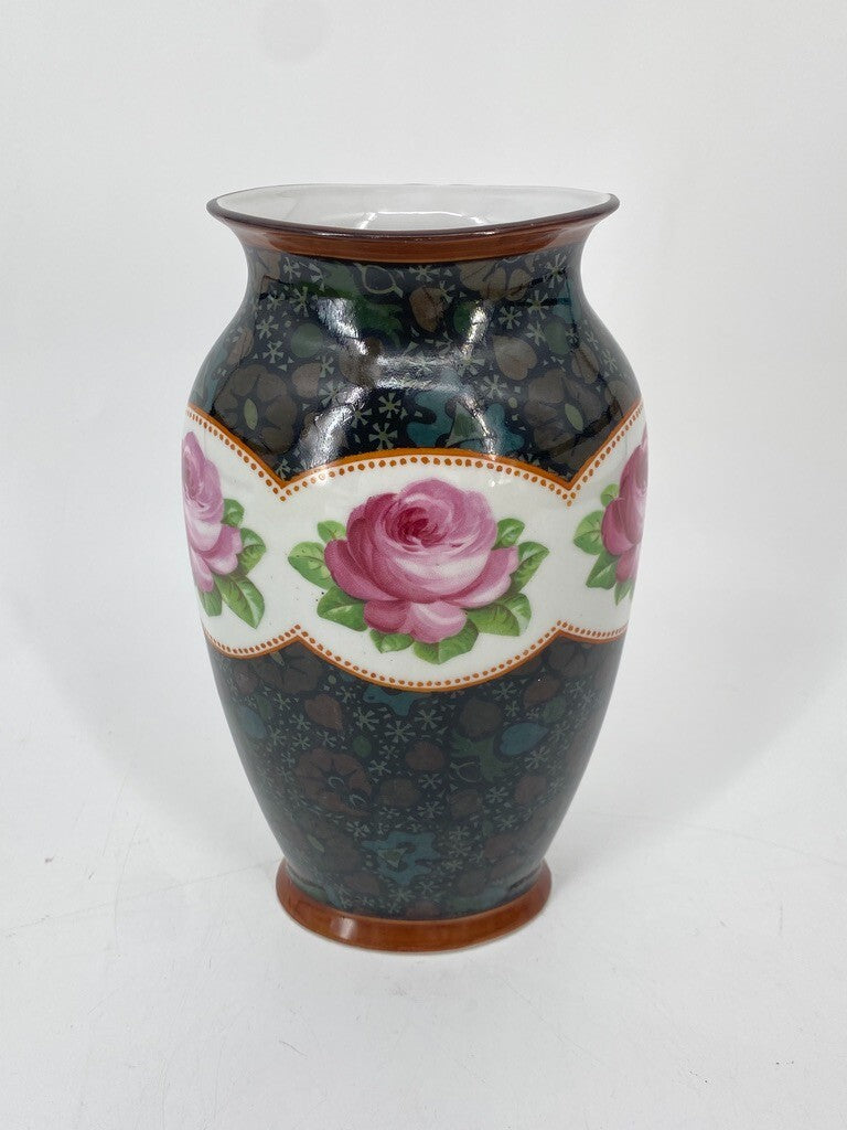 * EICHWALD PORZELLAN VASE BÖHMEN JUGENDSTIL 1900 ROSEN DEKOR VINTAGE