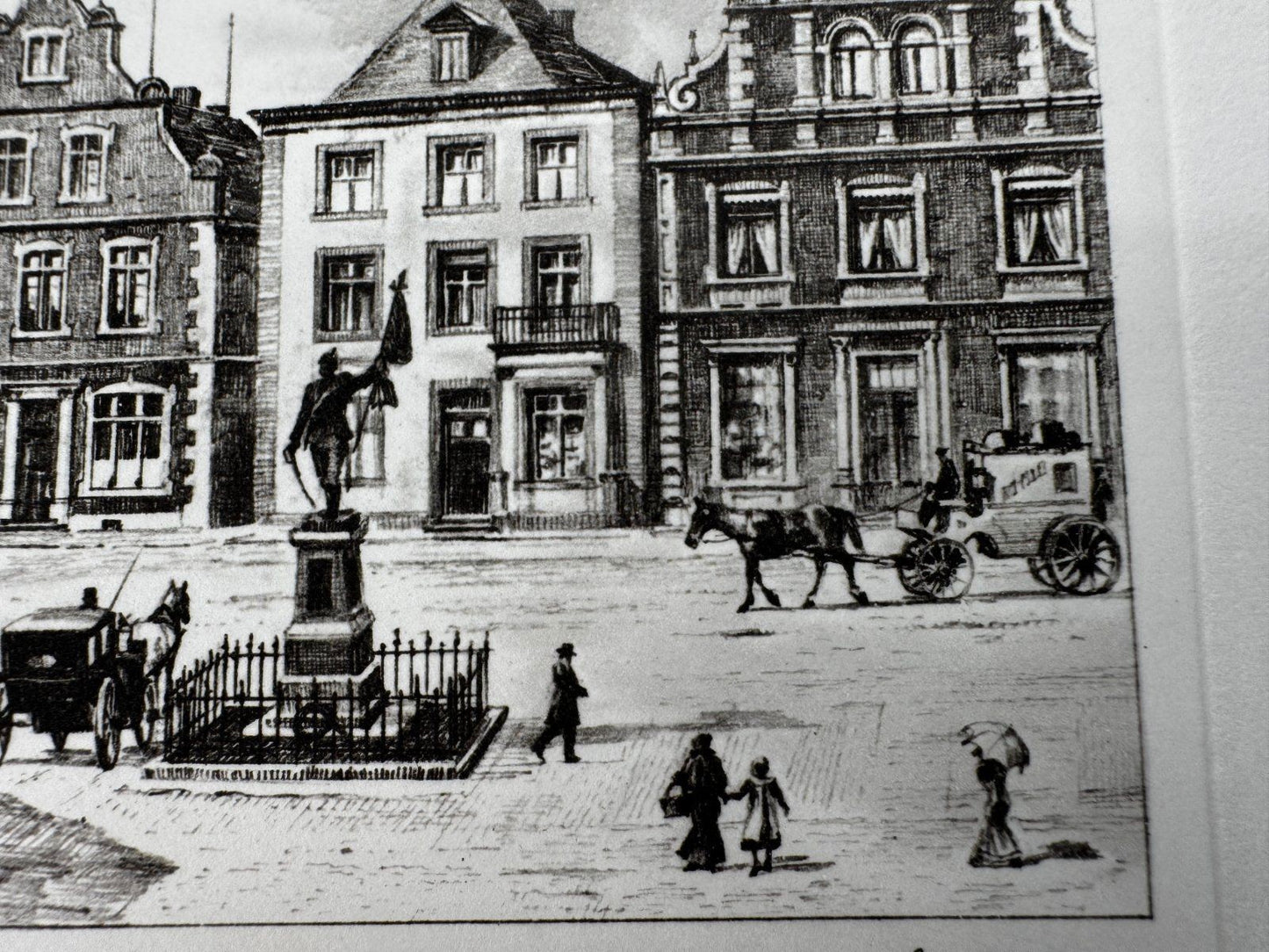 * HEINZ WEHLISCH RADIERUNG BORKEN MARKTPLATZ UM 1895 ANSICHT
