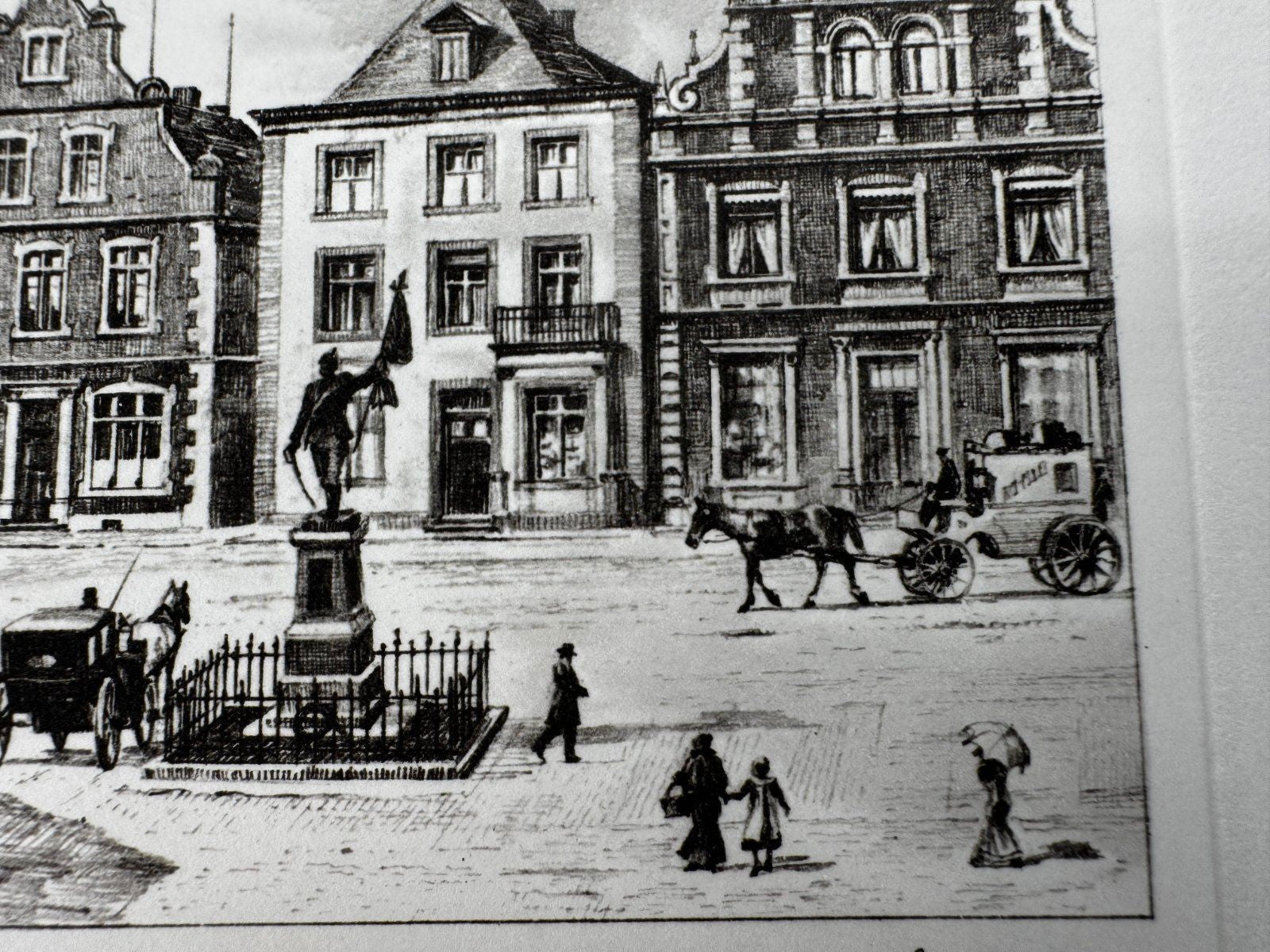 * HEINZ WEHLISCH RADIERUNG BORKEN MARKTPLATZ UM 1895 ANSICHT