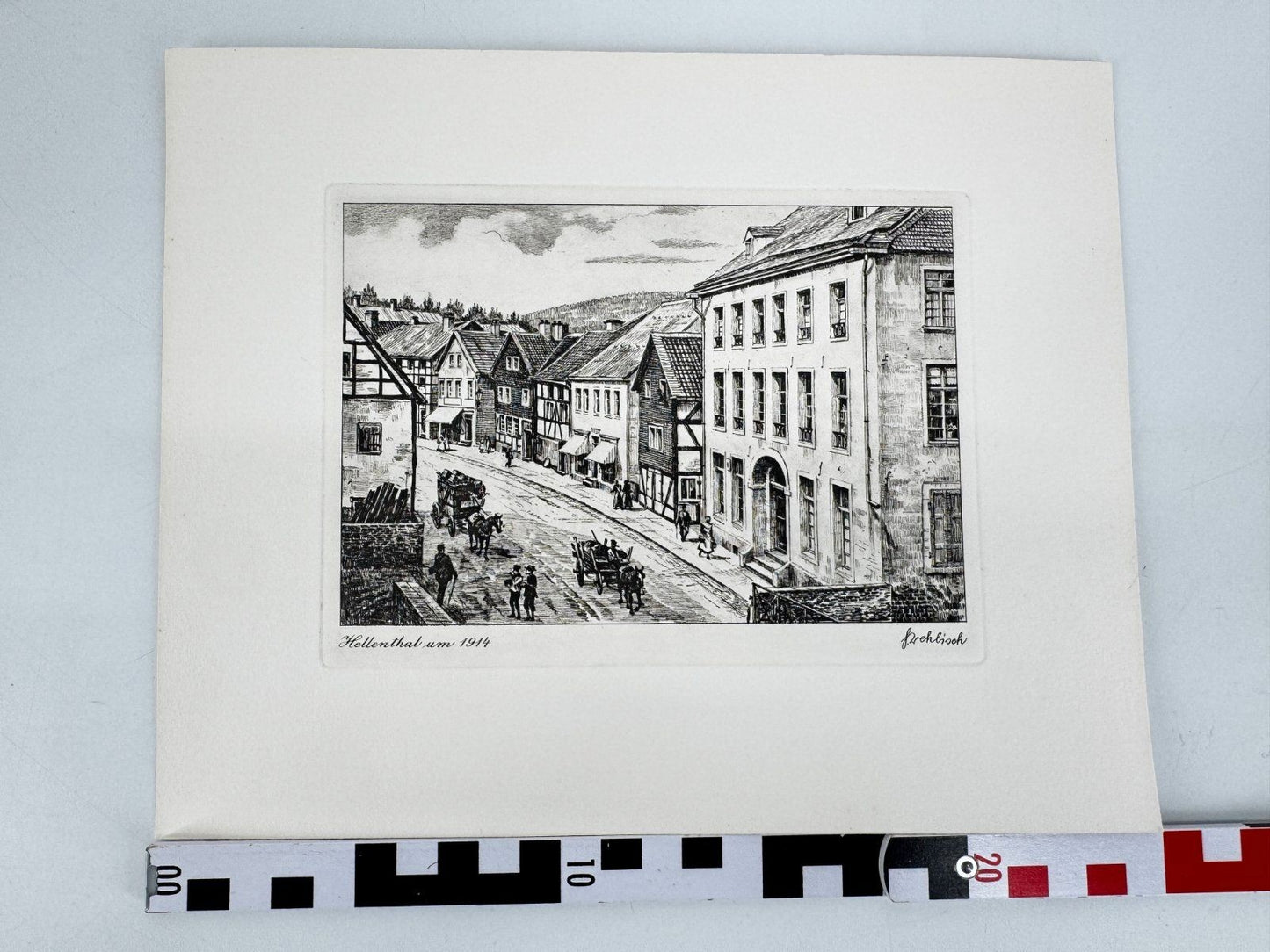 * HEINZ WEHLISCH ORIGINAL RADIERUNG HELLENTHAL UM 1914 ANSICHT