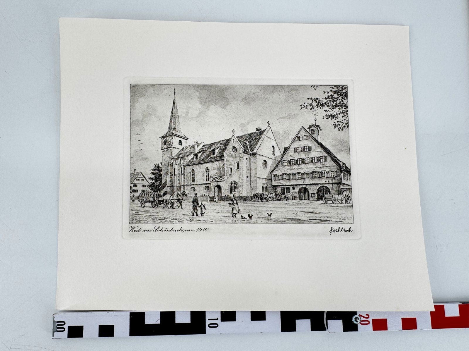 * HEINZ WEHLISCH ORIGINAL RADIERUNG WEIL IM SCHÖNBUCH UM 1910 ANSICHT