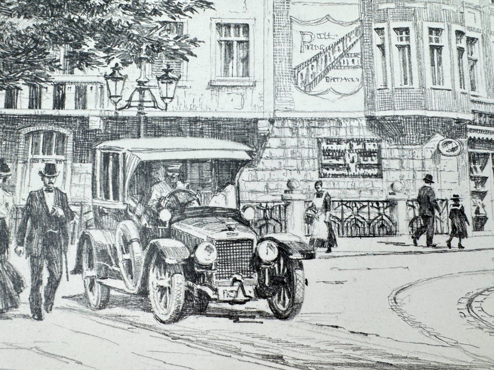 * HEINZ WEHLISCH ZEICHNUNG MOERS AM STEINTOR UM 1910 ANSICHT SIGN
