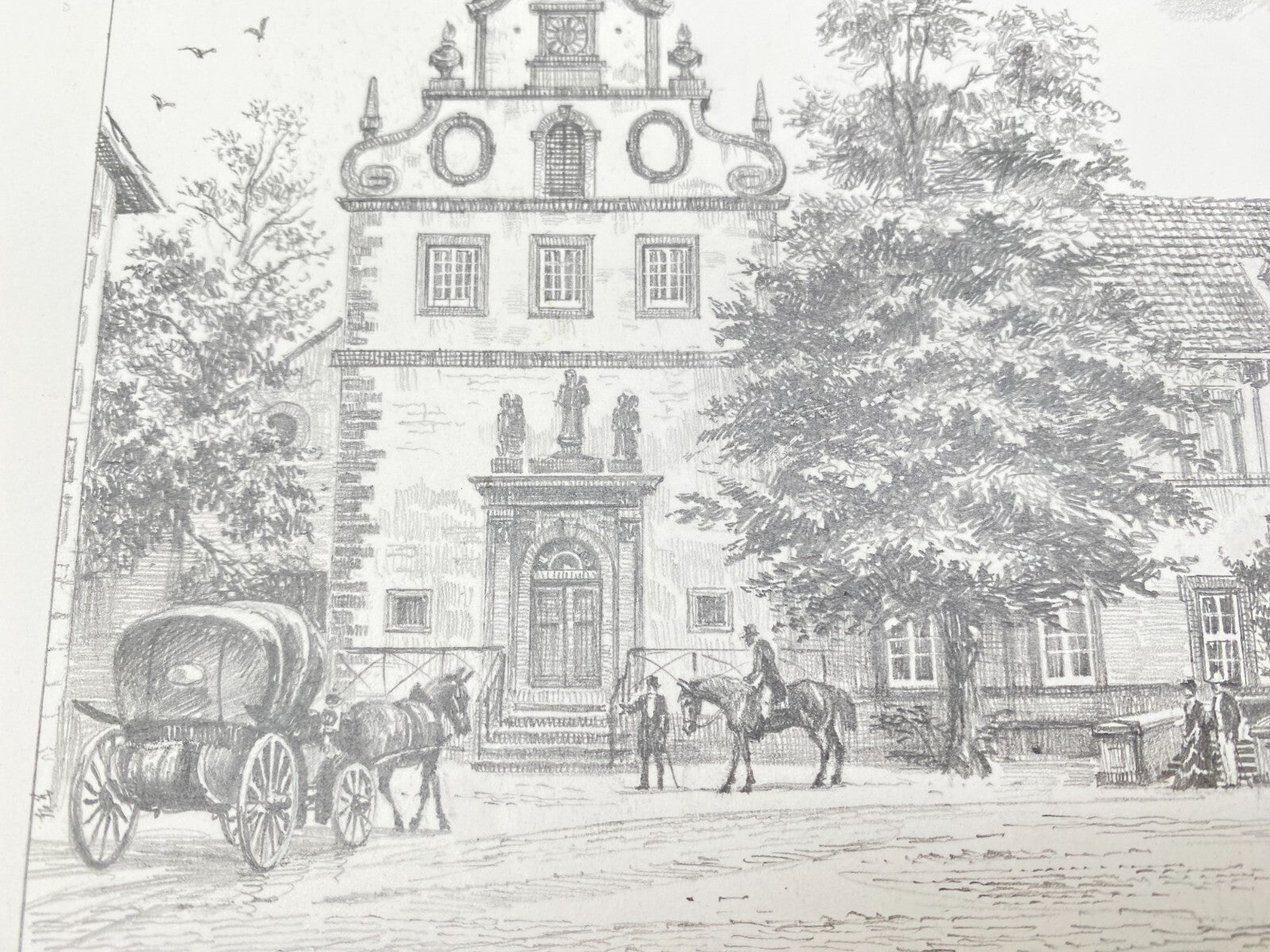 HEINZ WEHLISCH ZEICHNUNG RINGELSTEIN SCHLOSS UM 1900 HANDSIGNIERT