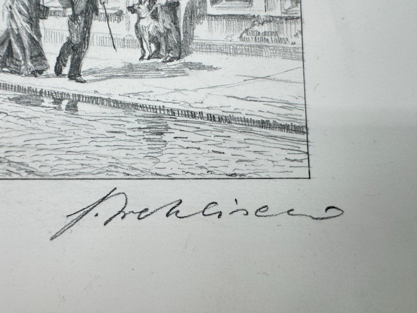 * HEINZ WEHLISCH ZEICHNUNG BURGSTEINFURT WASSERSTRAßE SIGNIERT
