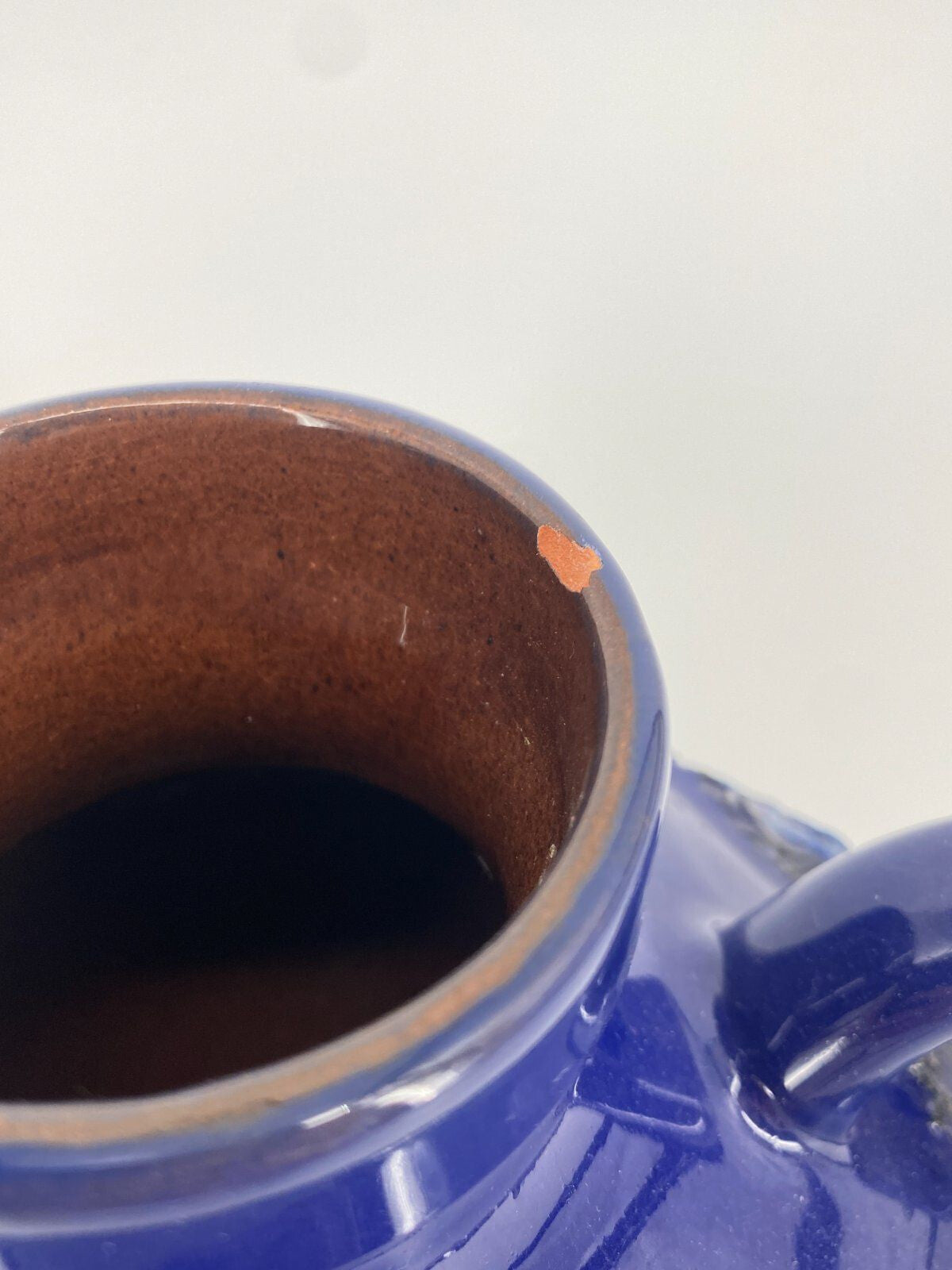 * MAREI STUDIOKERAMIK FAT LAVA VASE 4302 CAPRI DEKOR BLAU 70ER