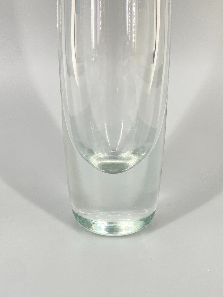 * GLAS VASE KRISTALLGLAS MASSIV DICKES GLAS VINTAGE
