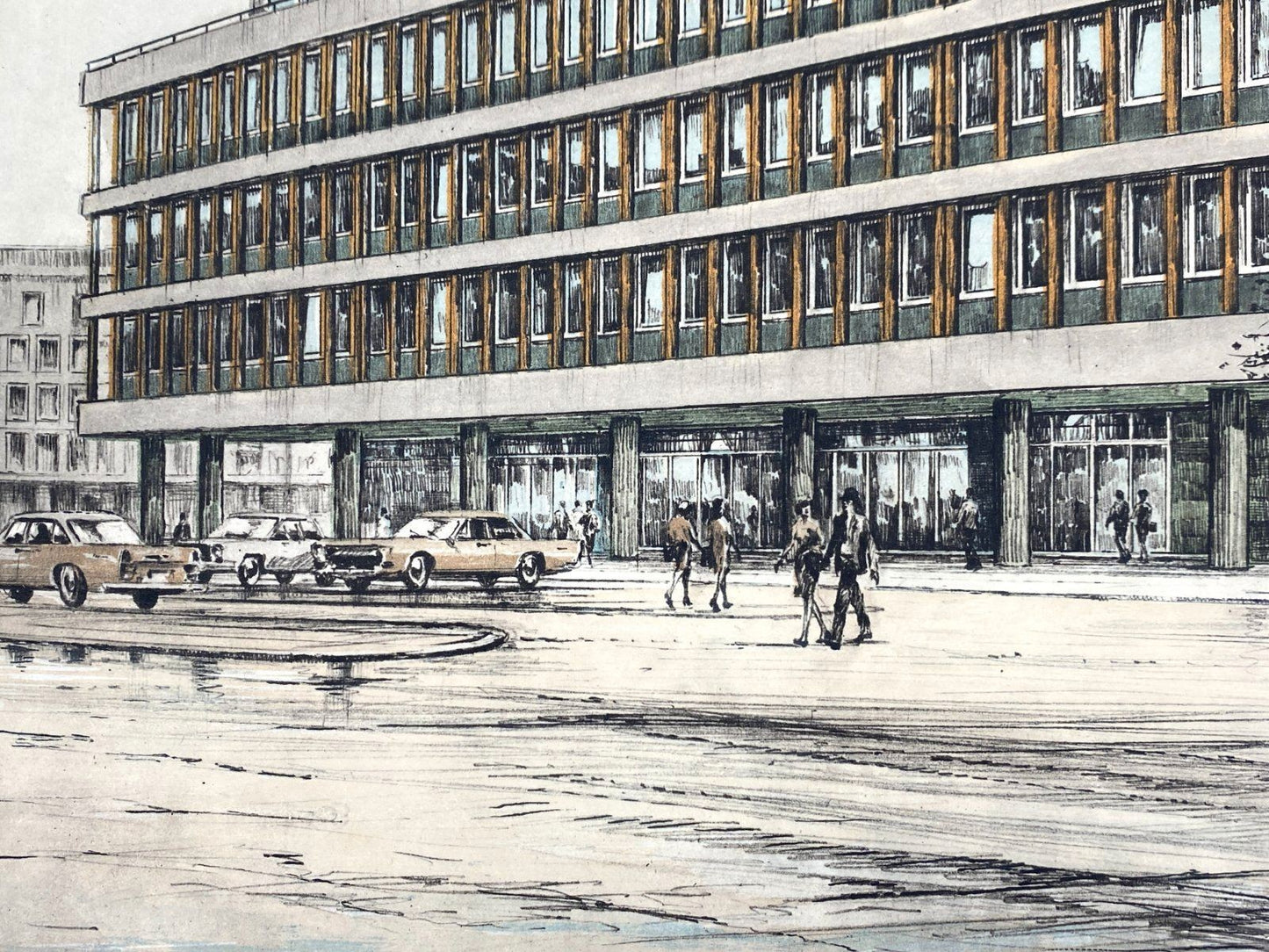 *1v2 GRAFIK HEINZ WEHLISCH LANDESBANK MAINZ VINTAGE OFFSET-LITHO