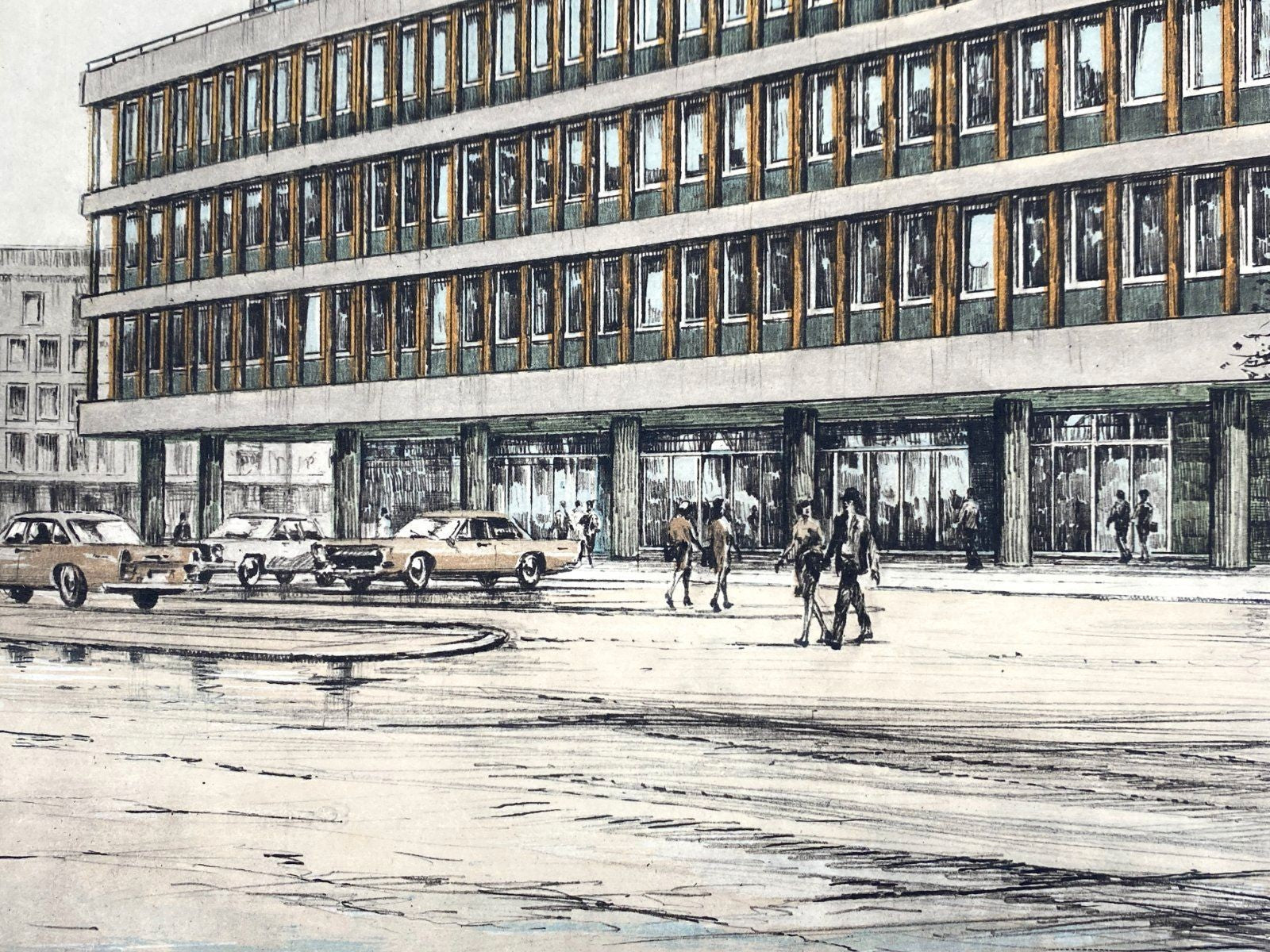 *1v2 GRAFIK HEINZ WEHLISCH LANDESBANK MAINZ VINTAGE OFFSET-LITHO