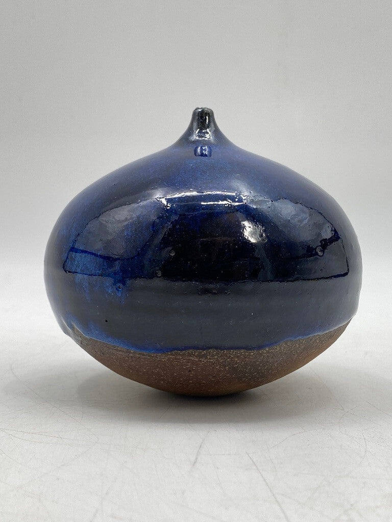 * BLAUE VASE KOBALT MID CENTURY SIGNIERT KERAMIK SCANDI 60ER VINTAGE DESIGN
