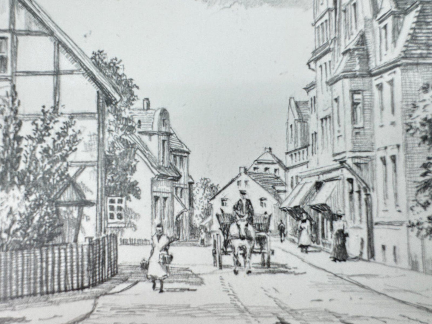 * HEINZ WEHLISCH ZEICHNUNG MARL LOERSTRAßE GELSENKIRCHEN SIGNIERT