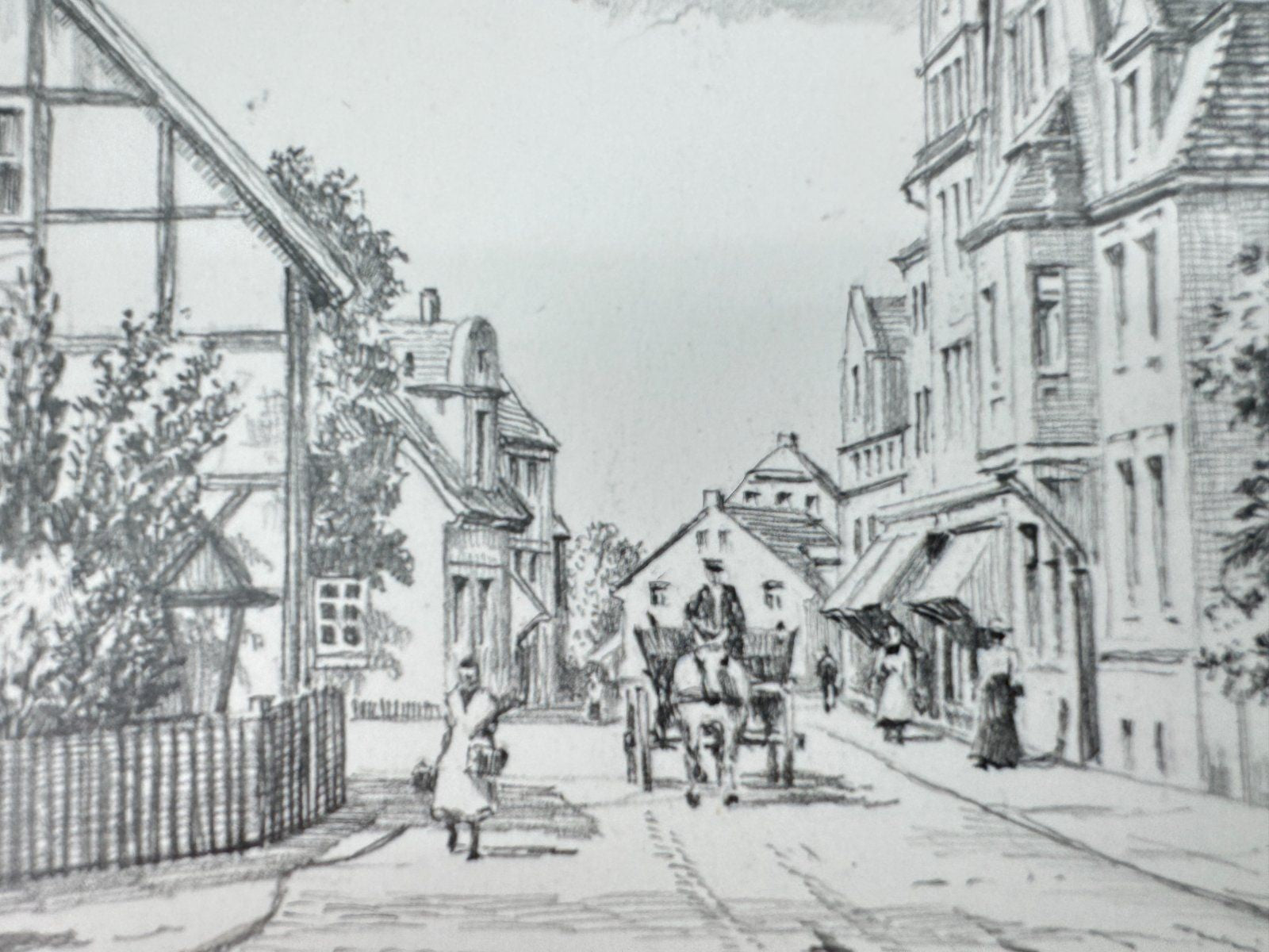 * HEINZ WEHLISCH ZEICHNUNG MARL LOERSTRAßE GELSENKIRCHEN SIGNIERT
