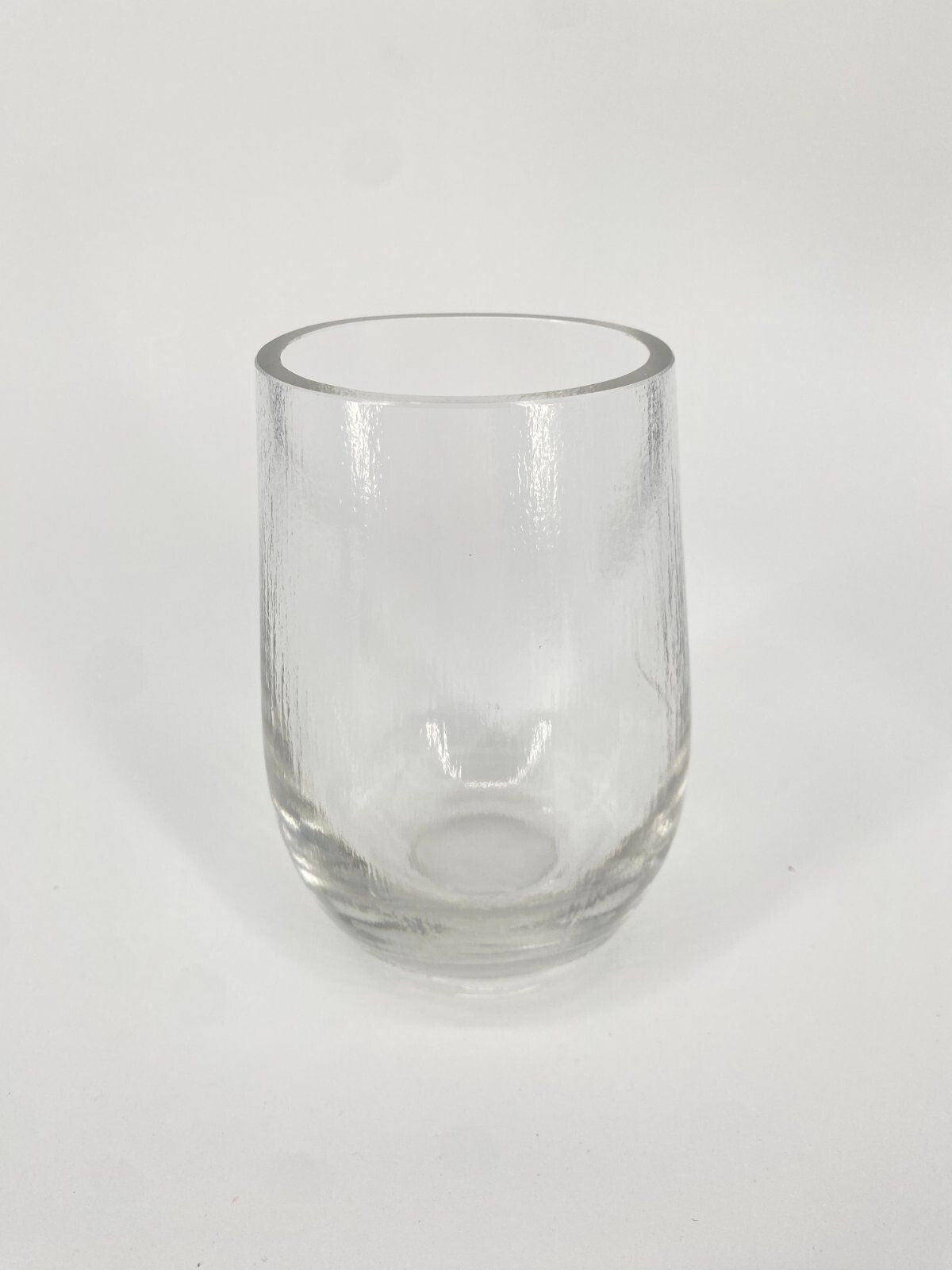 * VASE GLAS EISGLAS SCHWEDEN OVAL 60ER 70ER DESIGN MID CENTURY