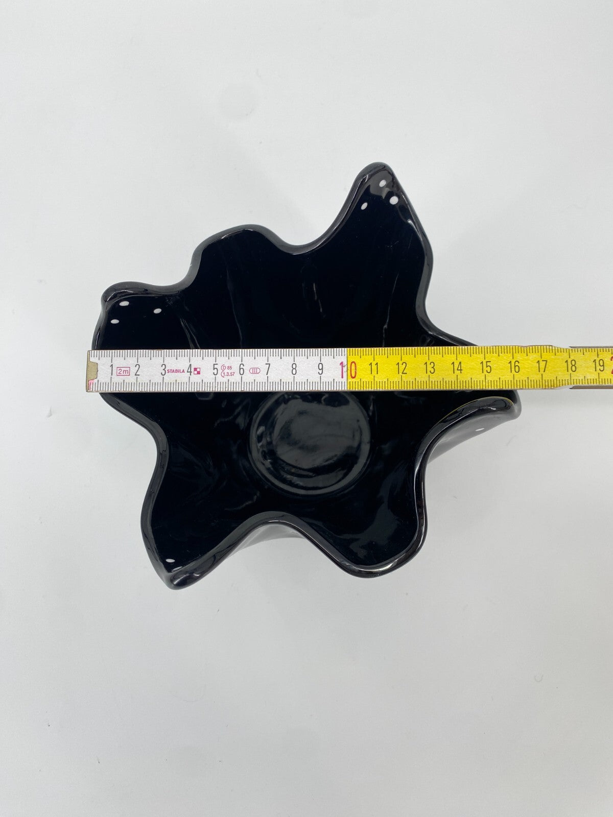 * BAGLEY POLKA DOT FAZZOLETTO VASE SCHWARZ WEIßE PUNKTE VINTAGE  ENGLAND