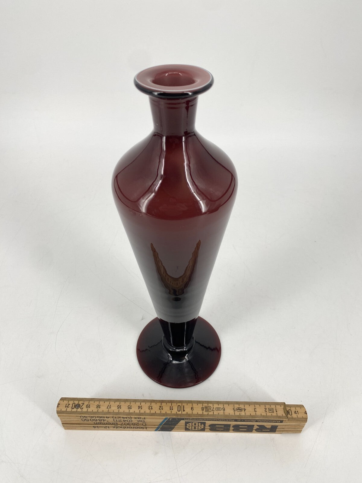 * VASE GLAS VIOLETT MAUVE AMETHYST ITALIEN VINTAGE GLASVASE BLUMENVASE ORIGINAL