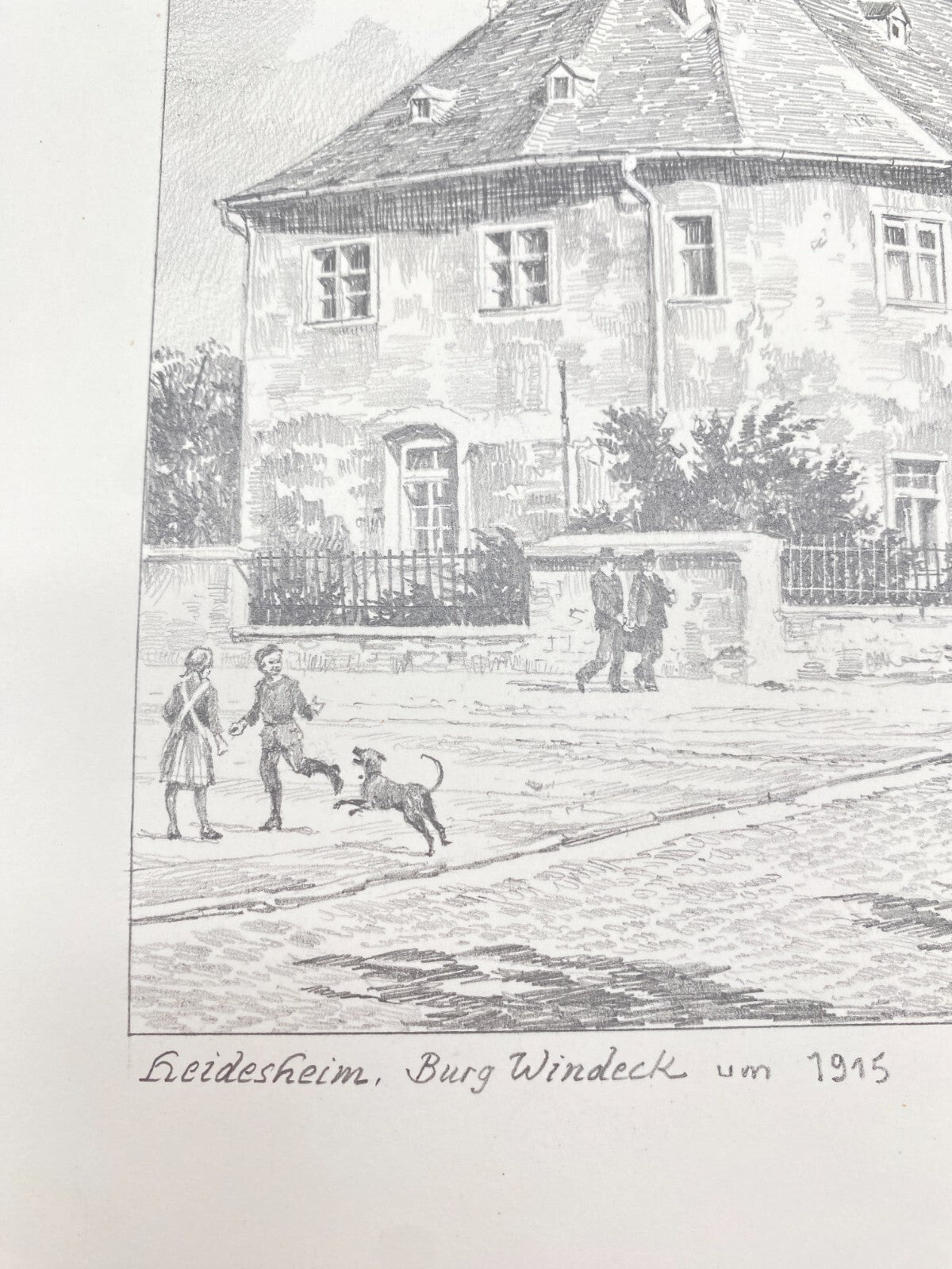 KÜNSTLER HEINZ WEHLISCH ZEICHNUNG HEIDESHEIM BURG WINDECK UM 1915 SIGNIERT