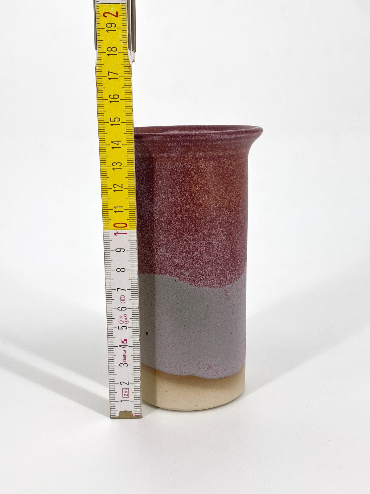 * STUDIO KERAMIK VASE KLEIN ROT WEINROT BEERE ROSA MATT 14,5CM VINTAGE