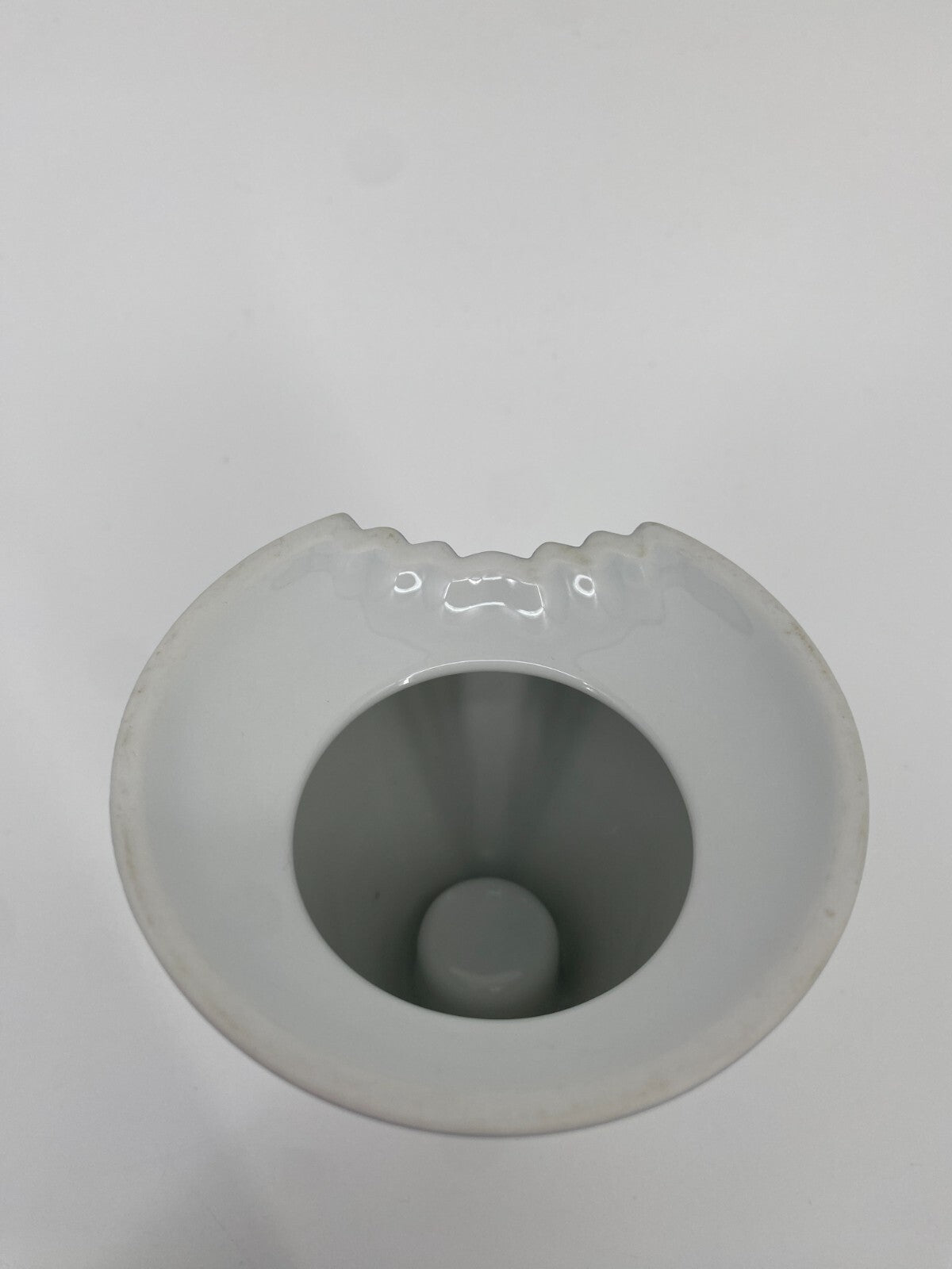 * ROSENTHAL AMBROGIO POZZI PLISSEE VASE KERZENHALTER PORZELLAN WEIß BLAU 80ER