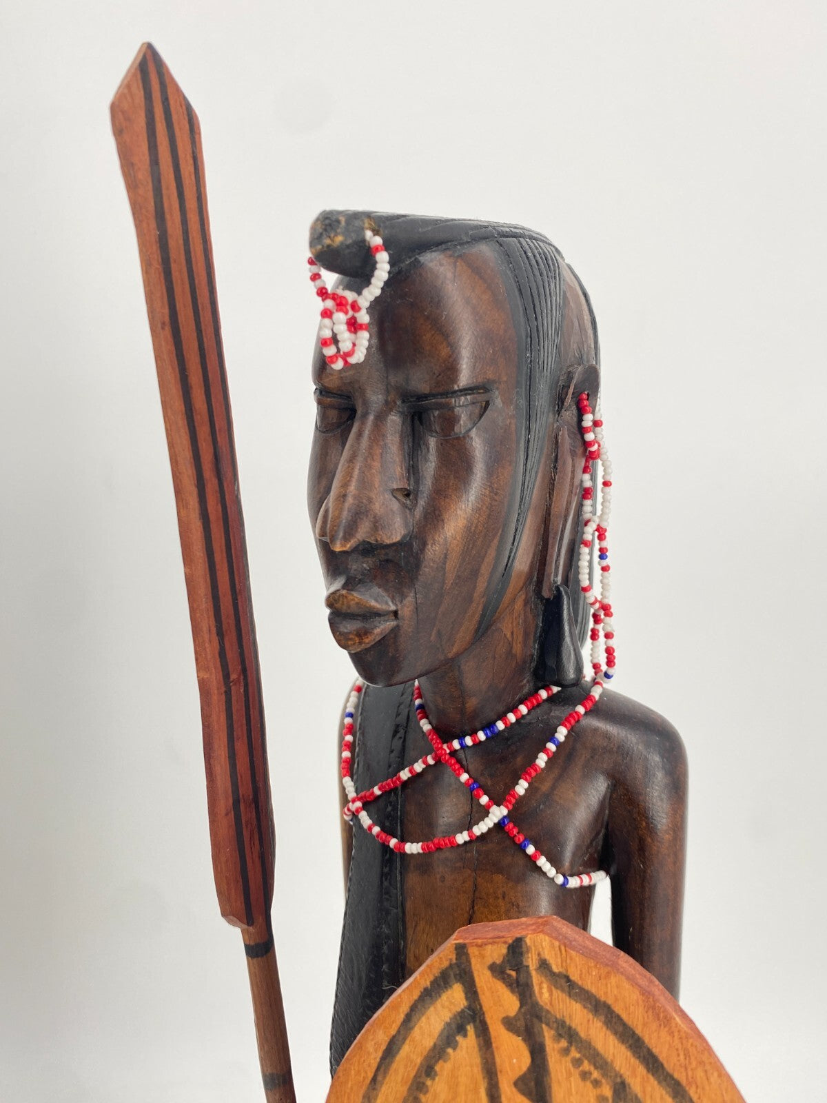 * 2 STK HOLZ FIGUREN MASSAI KENIA AFRIKA MANN FRAU STATUETTE SKULPTUR VINTAGE