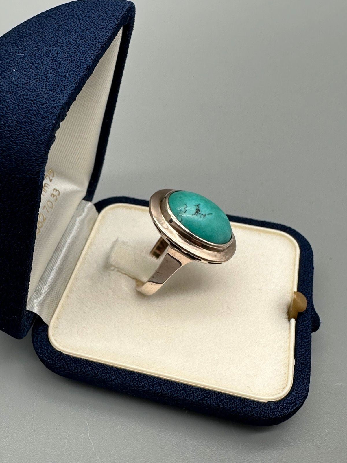 RING GR. 54 GOLD 333ER ROSÈ GOLD 8K TÜRKIS CABOCHON