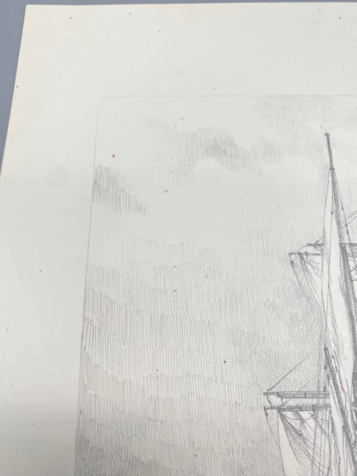 HEINZ WEHLISCH ZEICHNUNG ANSICHT TANKSEGELSCHIFF ANDROMEDA 1880 HANDSIGNIERT