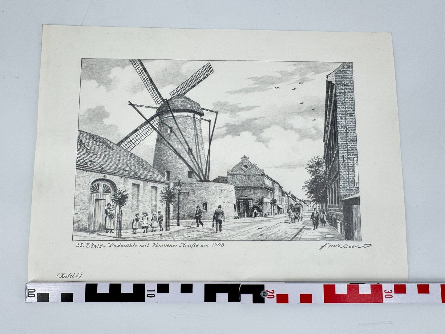 * HEINZ WEHLISCH ZEICHNUNG ST. TÖNIS WINDMÜHLE KEMPENER STRAßE