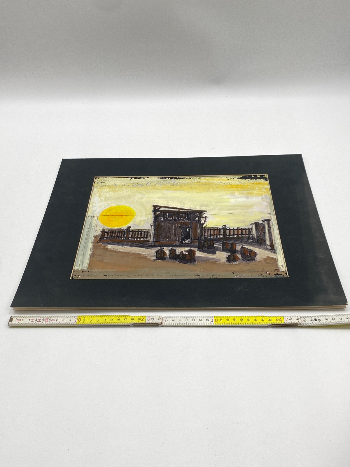* BILD ACRYL ÖL GEMÄLDE ROMAN WEYL MARSKI URAUFFÜHRUNG 1966 BÜHNENBILD VINTAGE