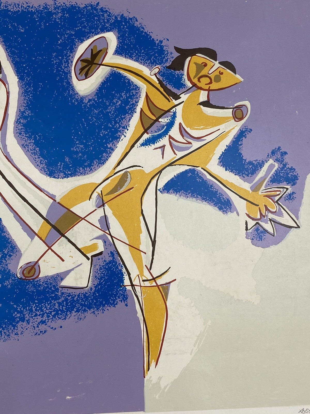 * GEMÄLDE BILD SIEBDRUCK KINDHEIT ASANOA 1980 80ER ABSTRAKT EXPRESSIONISMUS  FAU