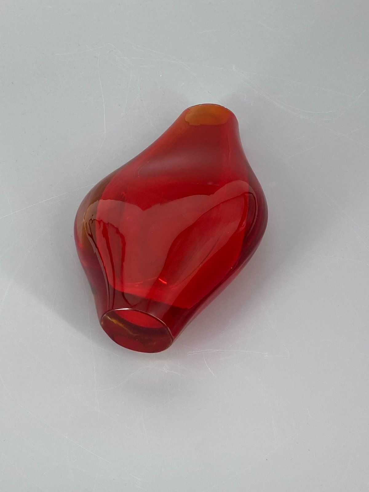 * SOMMERSO GLAS VASE ROT ORANGE MURANO GLAS ITALIEN MID CENTURY