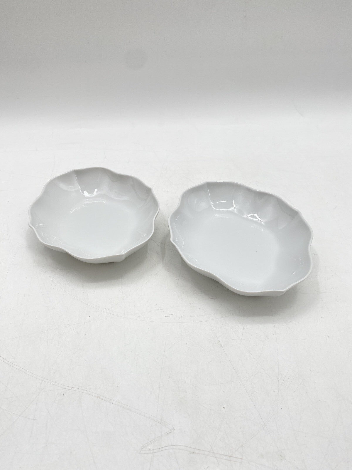 * MEISSEN KONVOLUT 2 SCHALEN VASE KLEIN TATZEN PFOTEN PORZELLAN WEIß 4. WAHL
