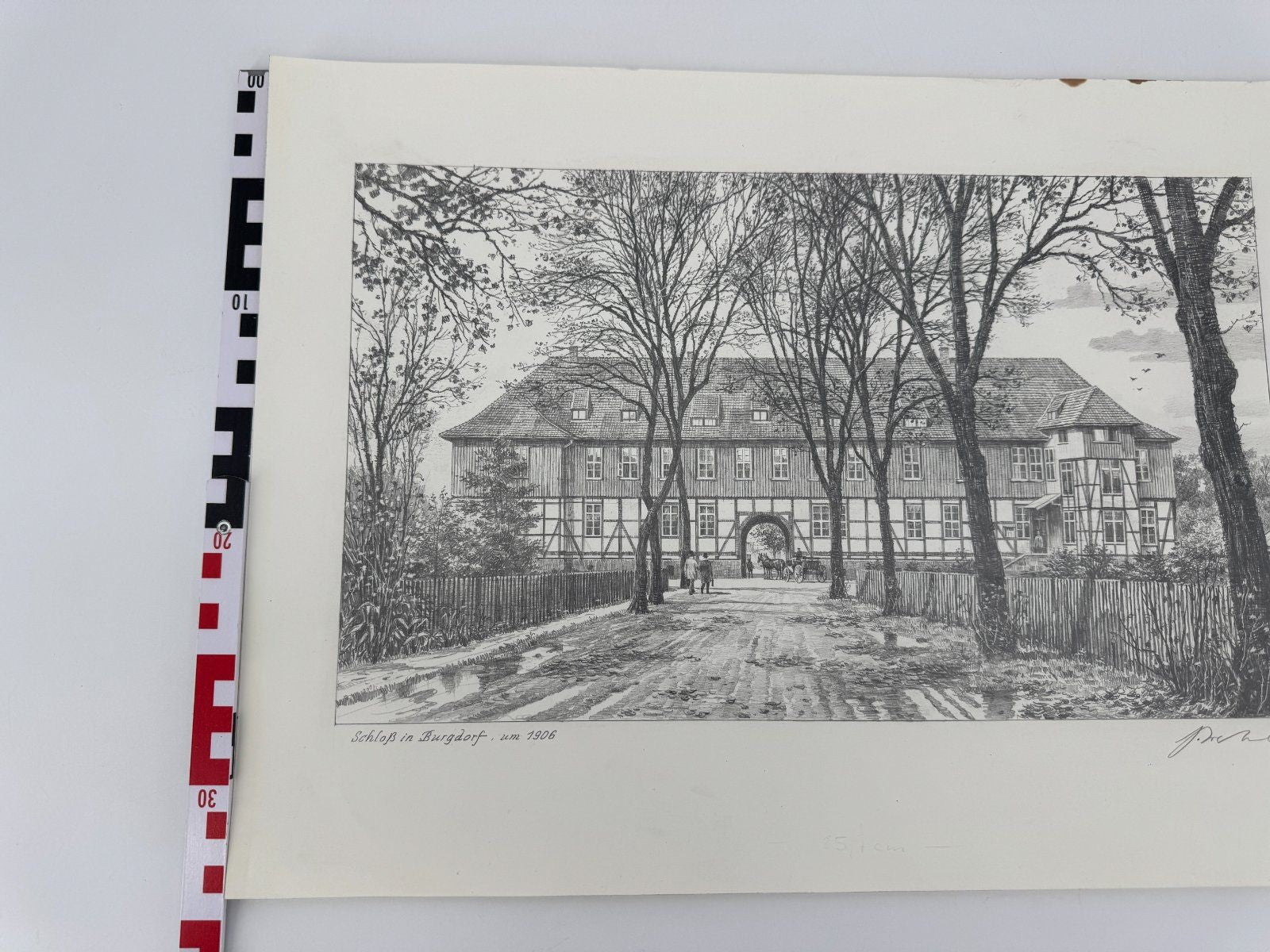 * HEINZ WEHLISCH ZEICHNUNG SCHLOß IN BURGDORF UM 1906 ANSICHT SIGNIERT