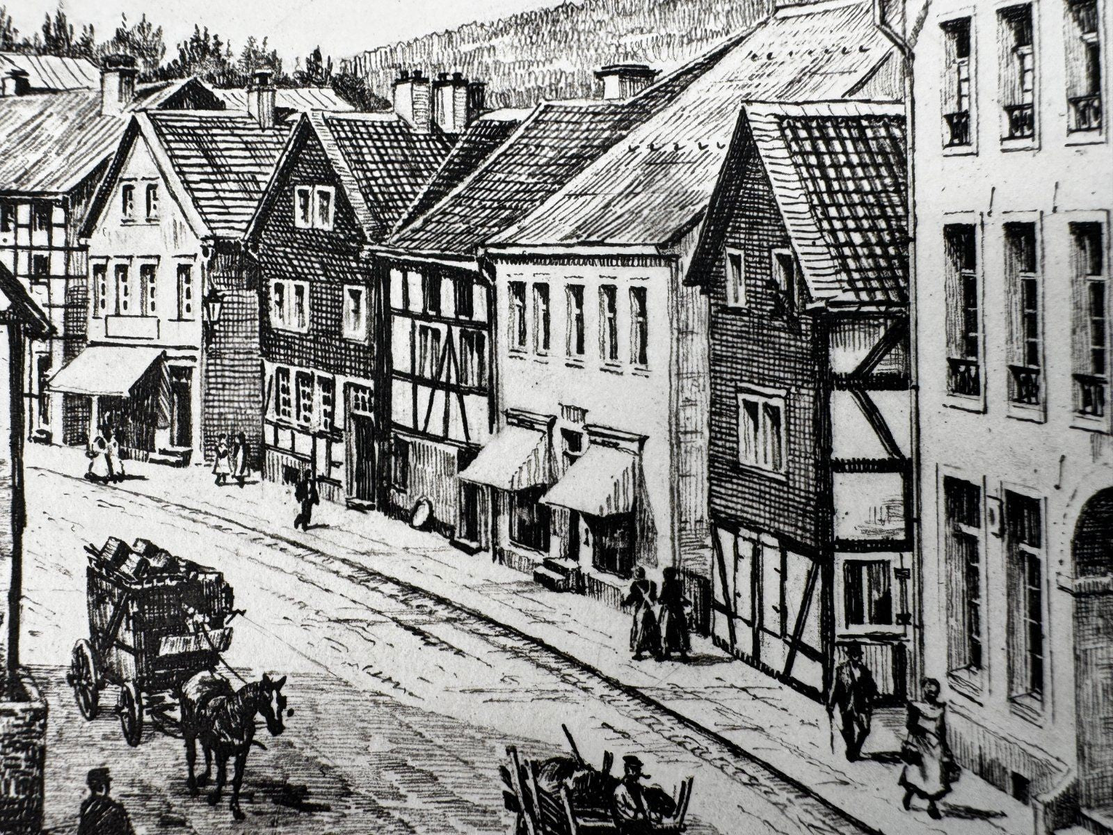 * HEINZ WEHLISCH ORIGINAL RADIERUNG HELLENTHAL UM 1914 ANSICHT