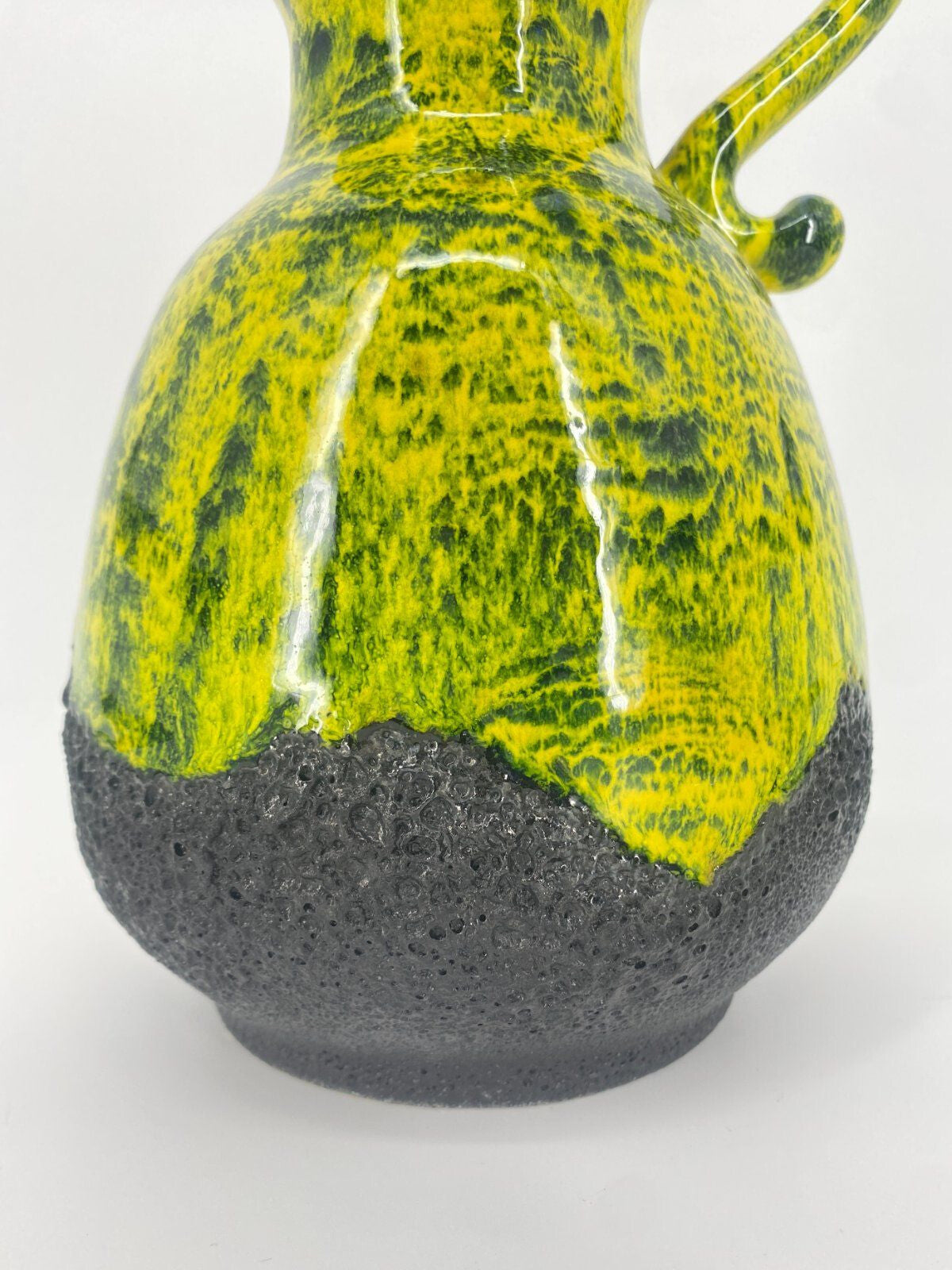 * STUDIOKERAMIK FAT LAVA KRUG VASE GRÜN SCHWARZ W.-GERMANY 70ER
