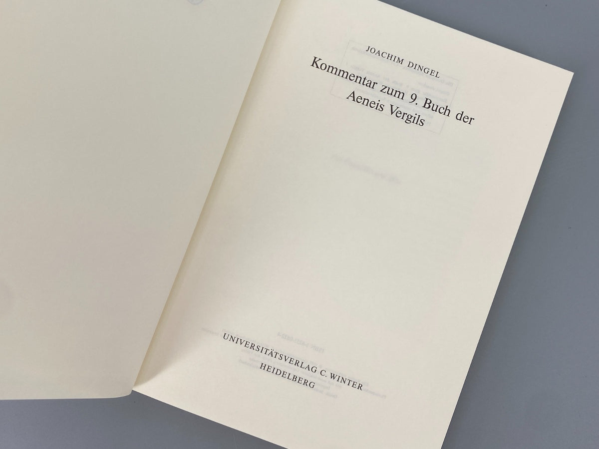 * BUCH JOACHIM DINGEL KOMMENTAR ZUM 9. BUCH DER AENEIS VERGILS C. WINTER 1997