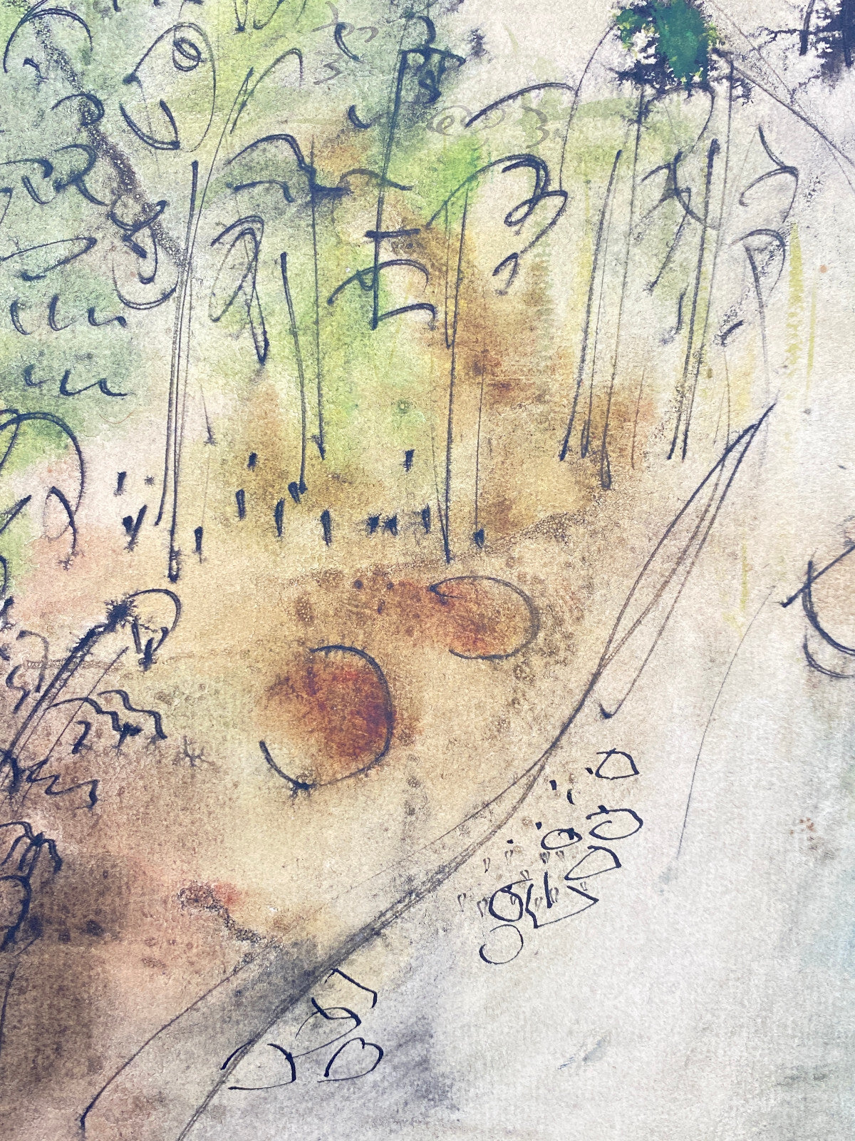 * SIEGMUND LYMPASIK GEMÄLDE MALEREI LANDSCHAFT MISCHTECHNIK TEMPERA TUSCHE