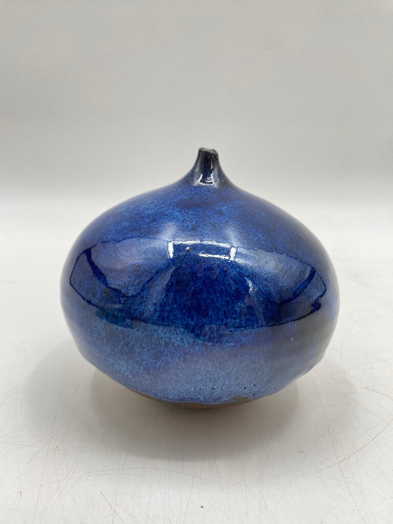 * BLAUE VASE KOBALT MID CENTURY SIGNIERT KERAMIK SCANDI 60ER VINTAGE DESIGN