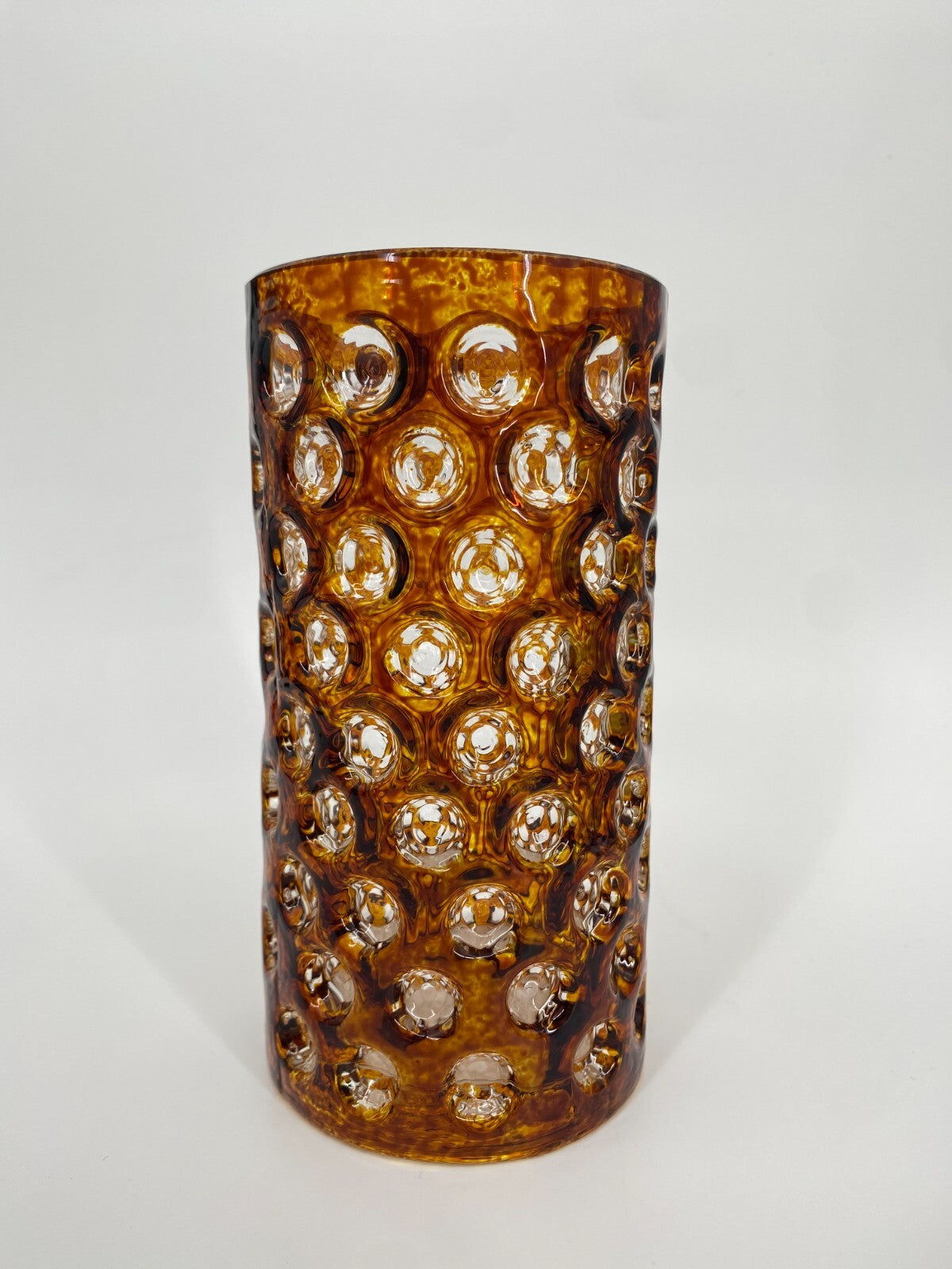* GLAS VASE ALFRED TAUBE  BERNSTEINFARBEN VINTAGE BUBBLE