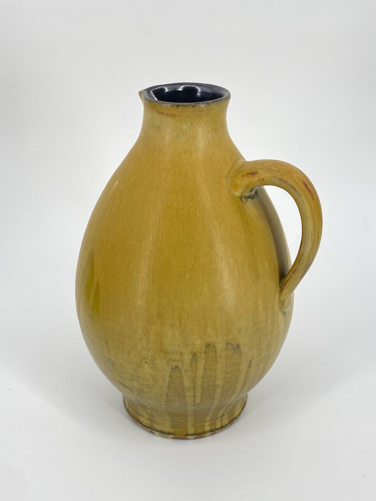 *STUDIO KERAMIK KRUG VASE H. SCHULZE CRINITZ GELB LAUFGLASUR 70ER FAT LAVA