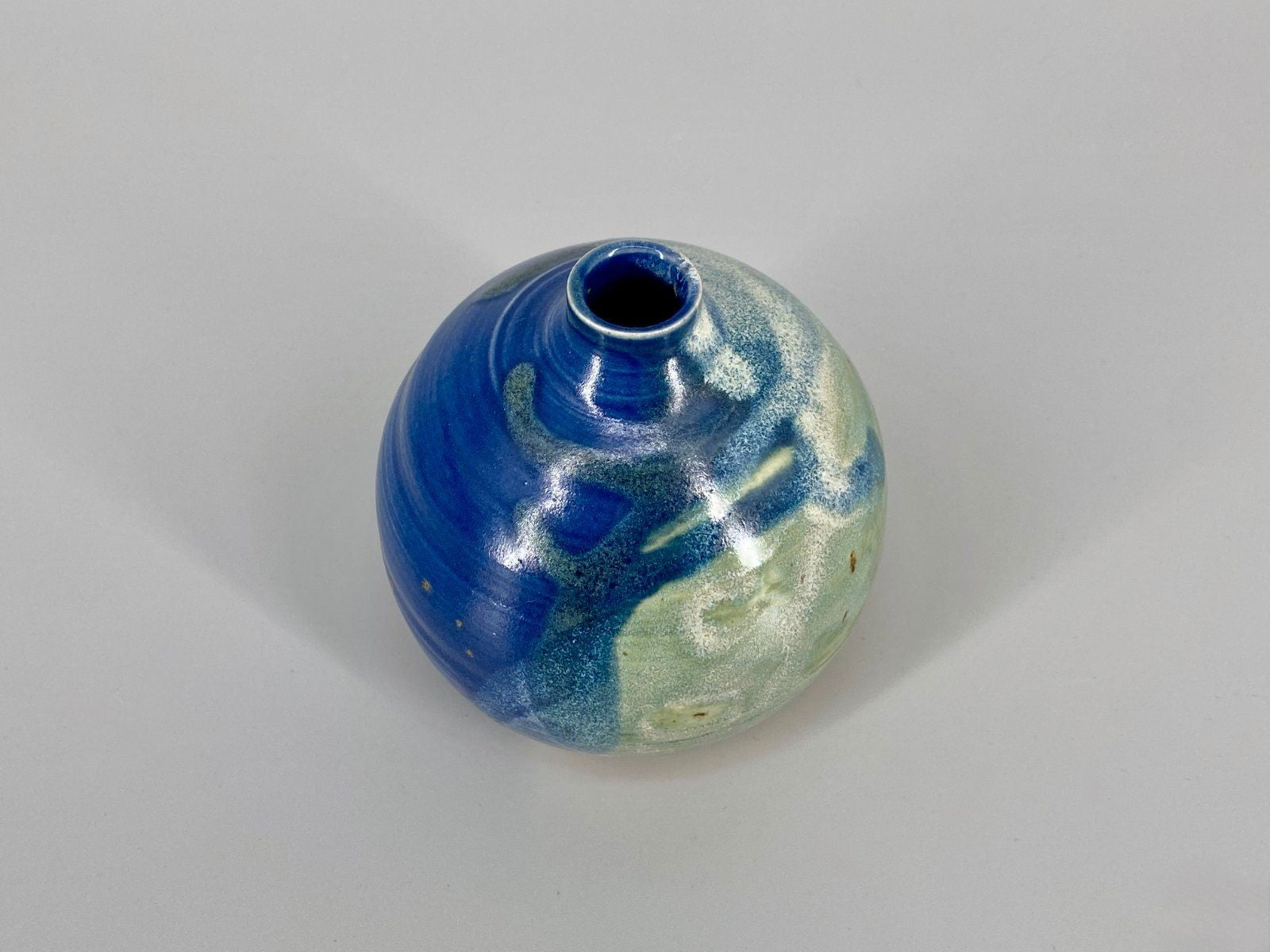 * STUDIO KERAMIK VASE RAKU BLAU GRÜN VINTAGE 70ER