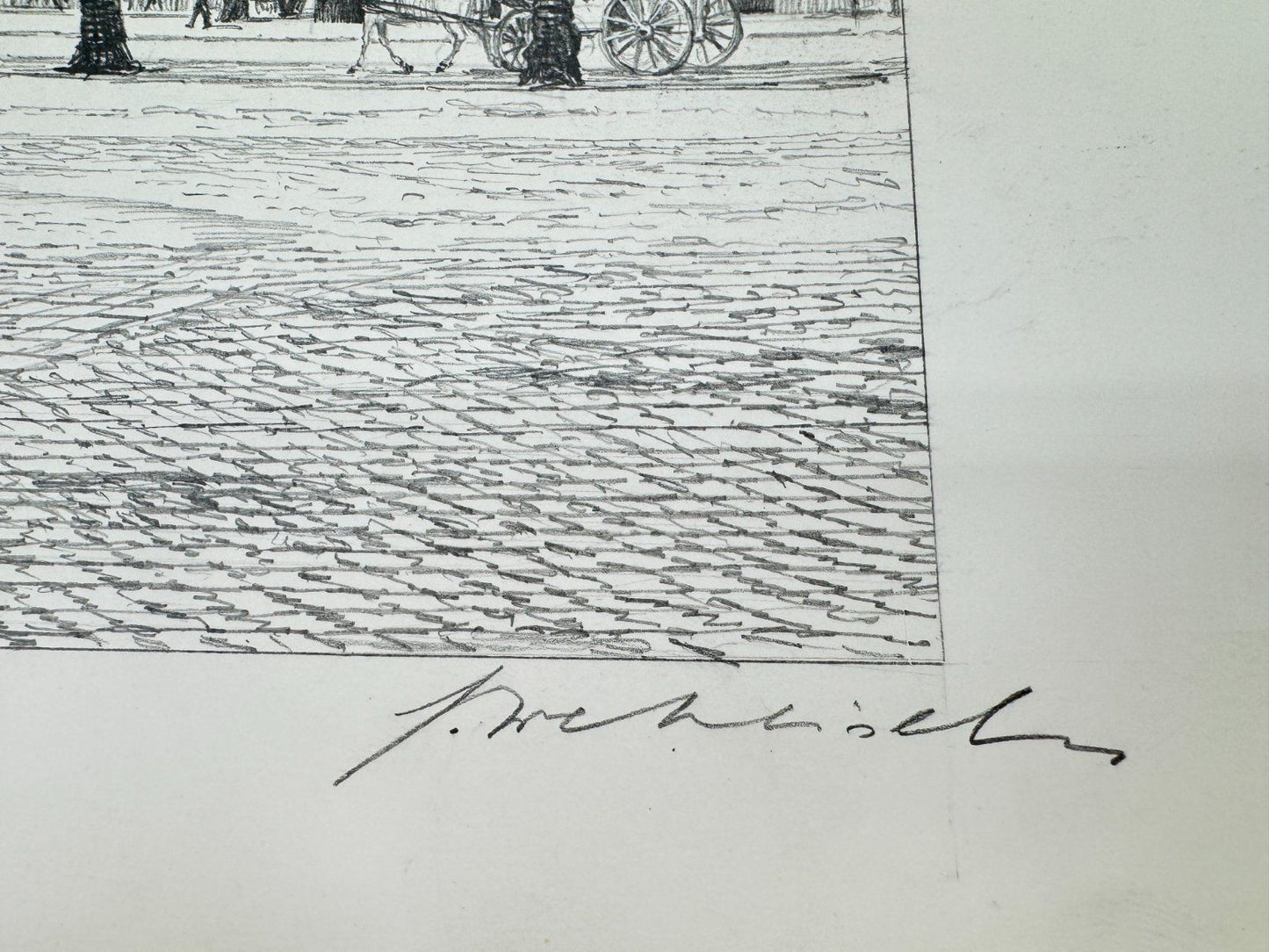 * HEINZ WEHLISCH ZEICHNUNG KANTEN MARKTPLATZ UM 1905 ANSICHT SIGN