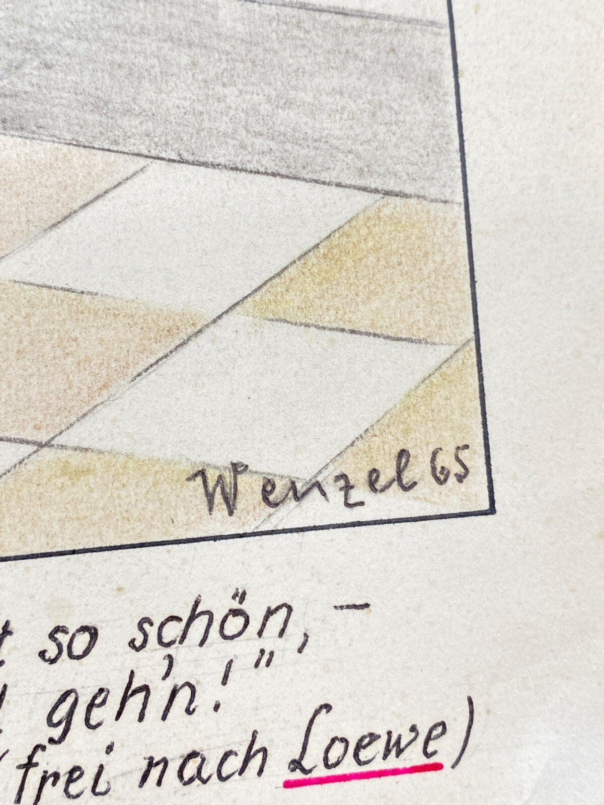 HANS DIETER BAUM NACHLASS ZEICHNUNG WENZEL HUMOR MUSIKER ZEICHNUNG KARIKATUR 60e