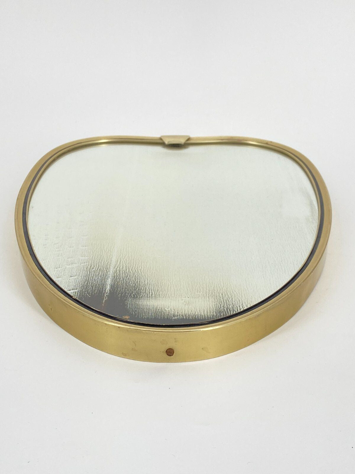 * WANDSPIEGEL ROCKABILLY 50ER OVAL MESSING HERZFORM SPIEGEL