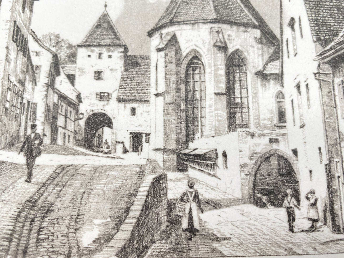 HEINZ WEHLISCH RADIERUNG PAPPENHEIM OBERES TOR MIT KLOSTERKIRCHE