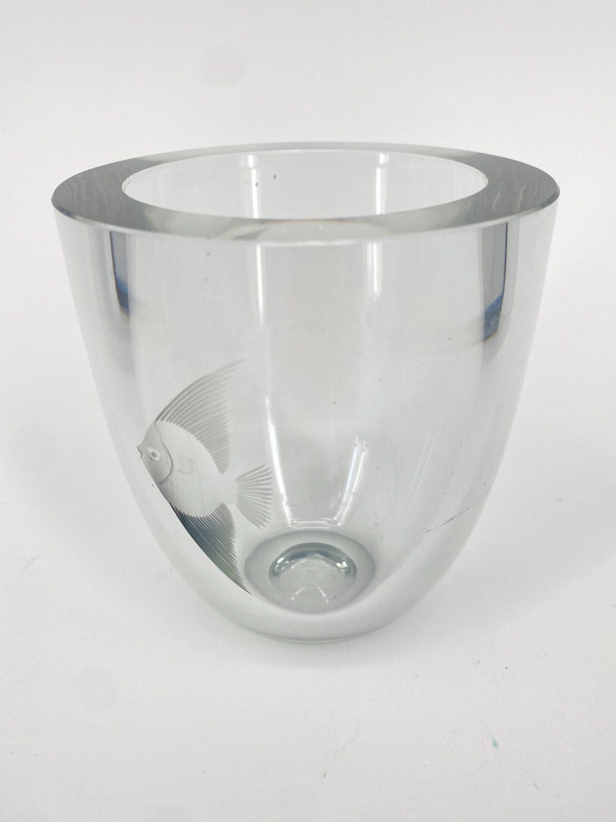 * VASE GLAS SCHWEDEN VINTAGE  KRISTALLGLAS FISCH DESIGN VINTAGE