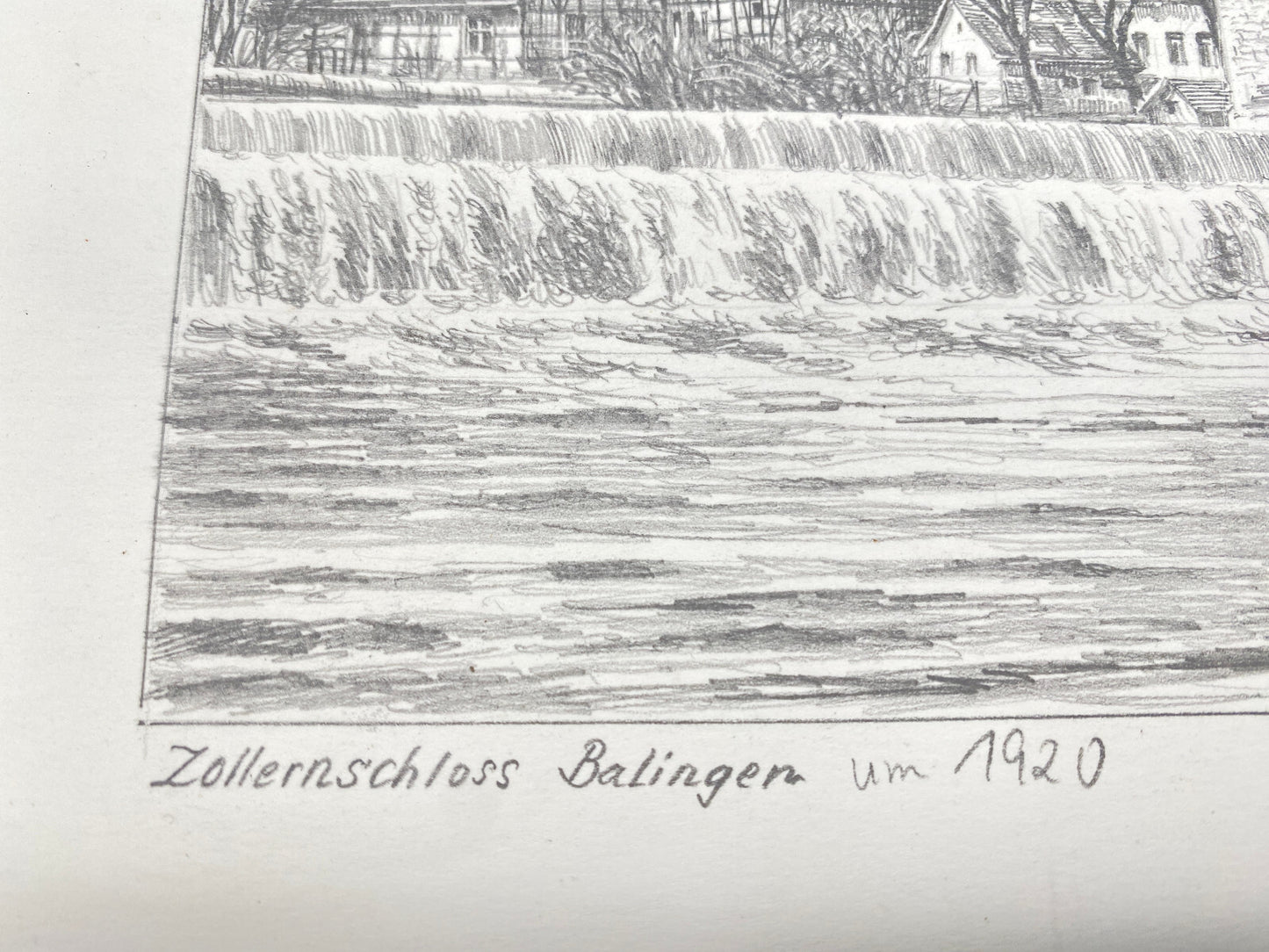 DEUTSCHER KÜNSTLER HEINZ WEHLISCH ZEICHNUNG ZOLLERNSCHLOSS BALINGEN UM 1920
