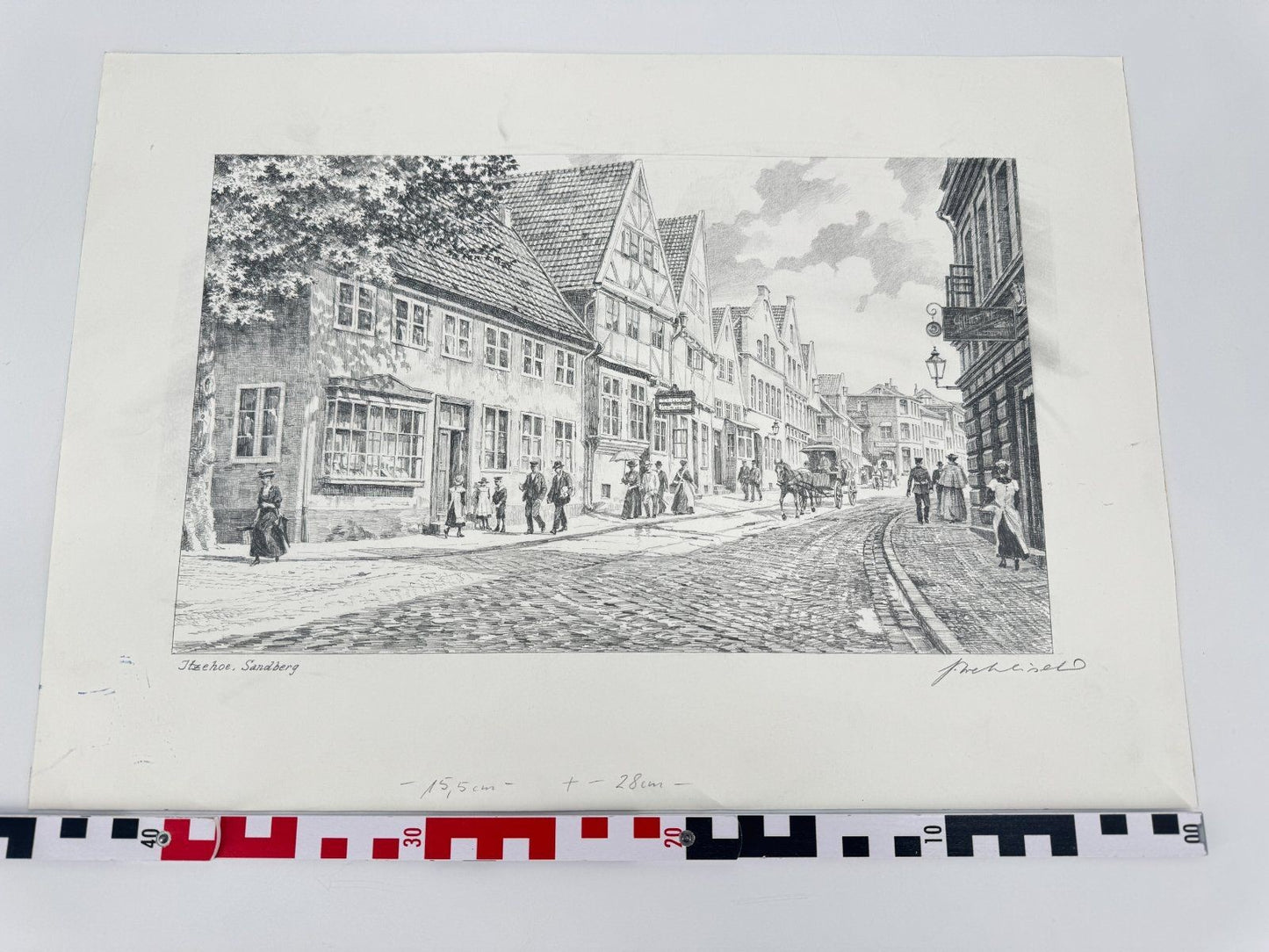 * HEINZ WEHLISCH ZEICHNUNG ITZEHOE SANDBERG UM 1912 ANSICHT