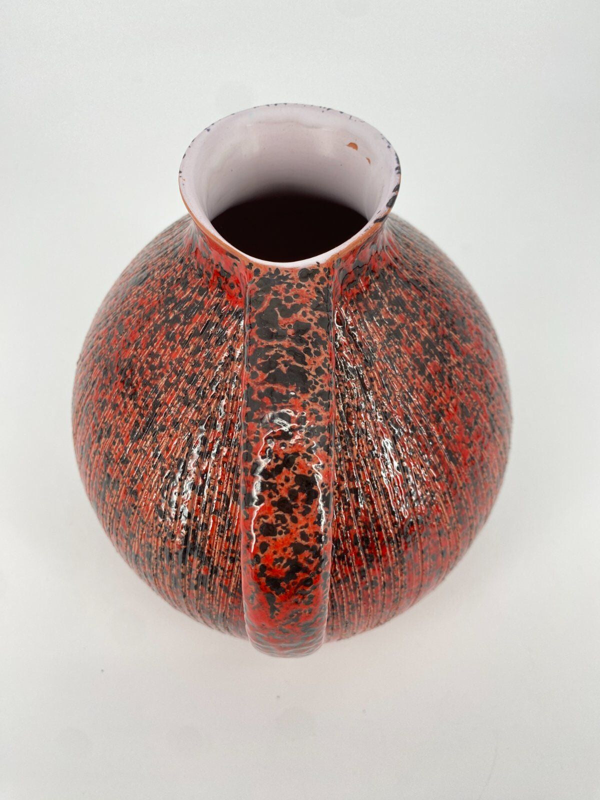 * VASE KRUG WÄCHTERSBACH ROT SCHWARZ WEST GERMANY VINTAGE KERAMIK